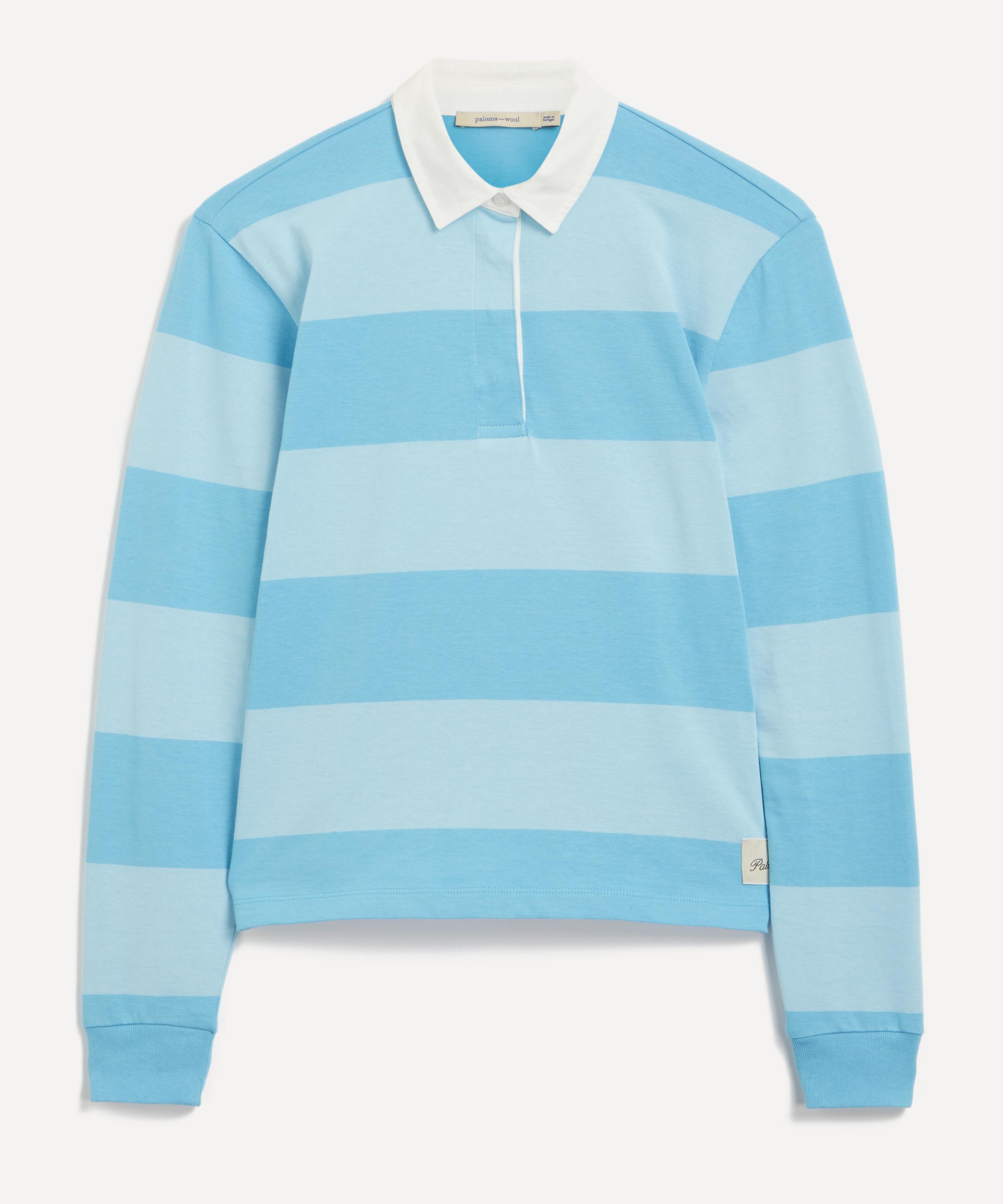 Paloma Wool - Susu Light Blue Striped Rugby Shirt image number 0