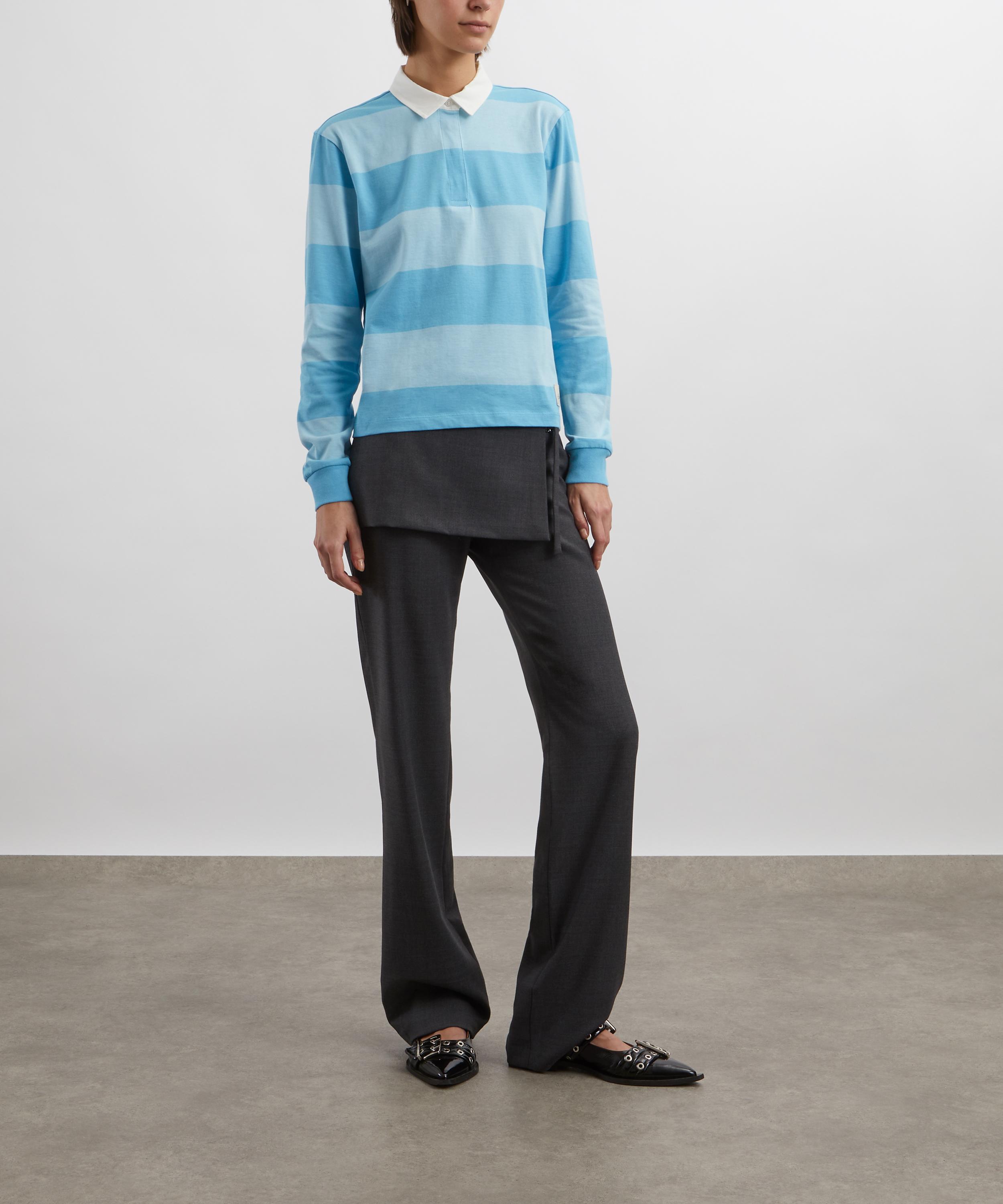 Paloma Wool - Susu Light Blue Striped Rugby Shirt image number 1