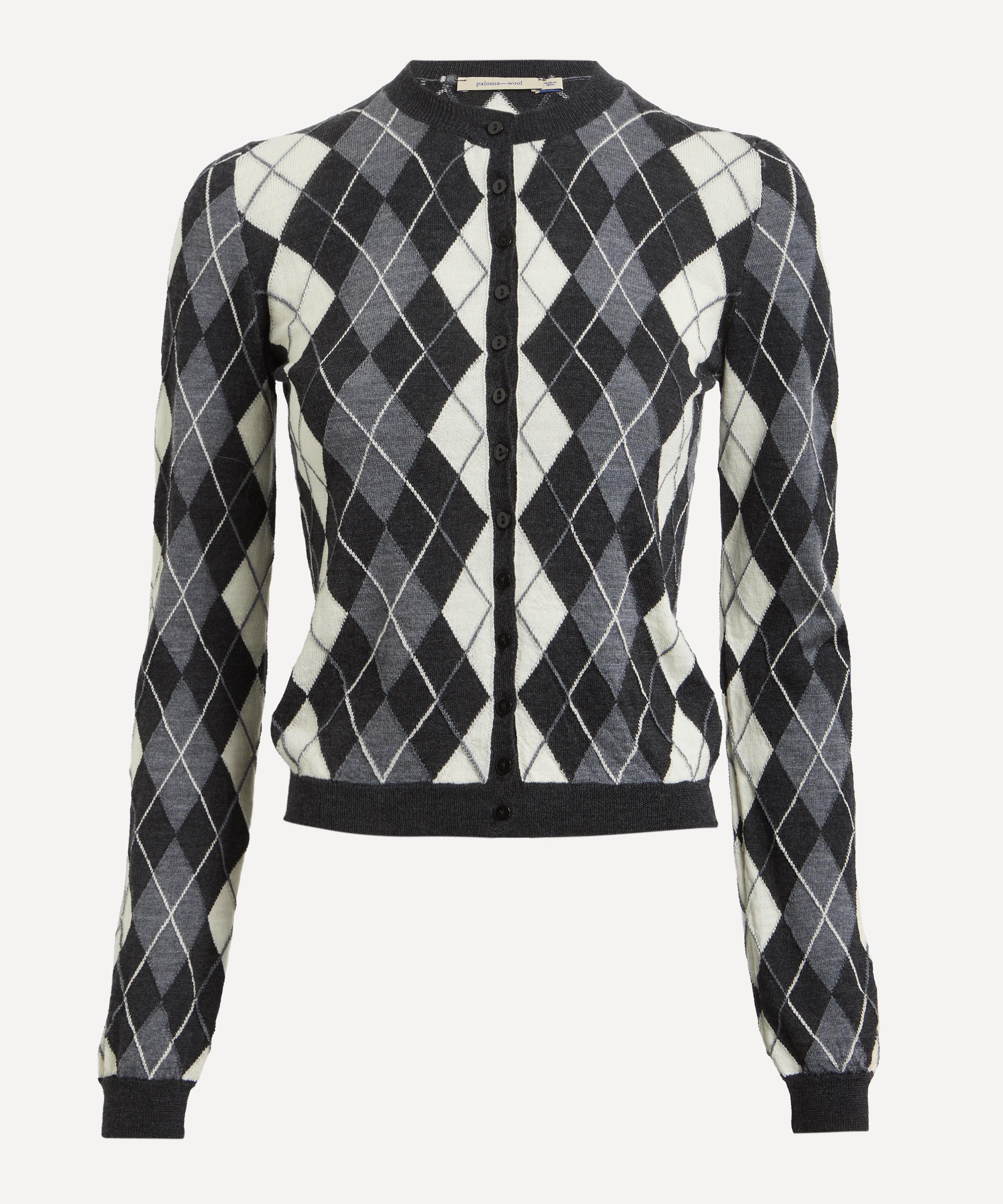 Paloma Wool - Cheng Cropped Diamond Pattern Cardigan image number 0