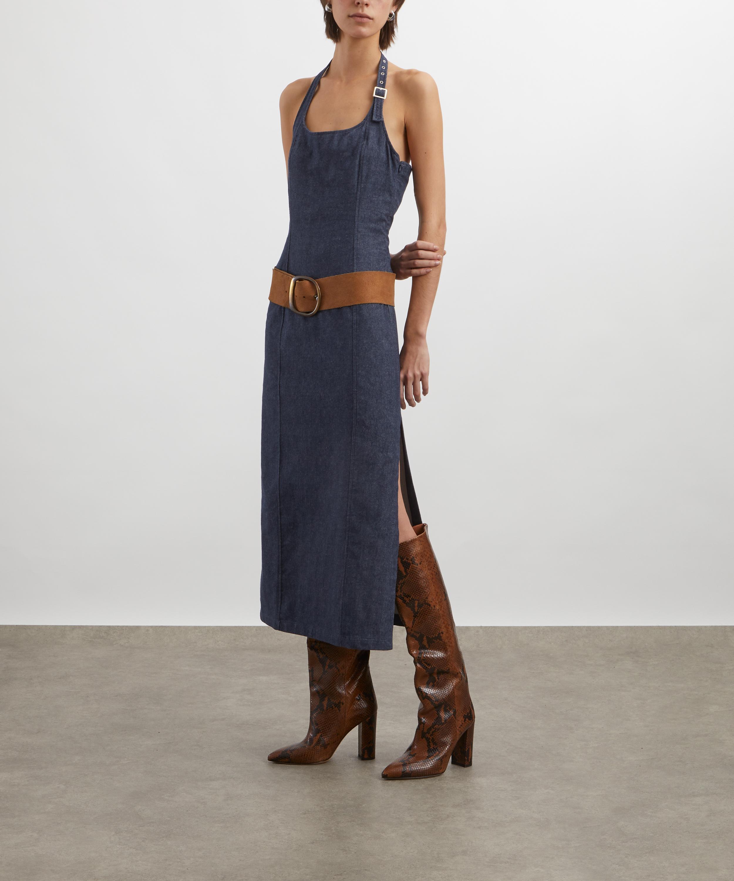 Paloma Wool - Elena Denim Effect Halter Dress image number 1