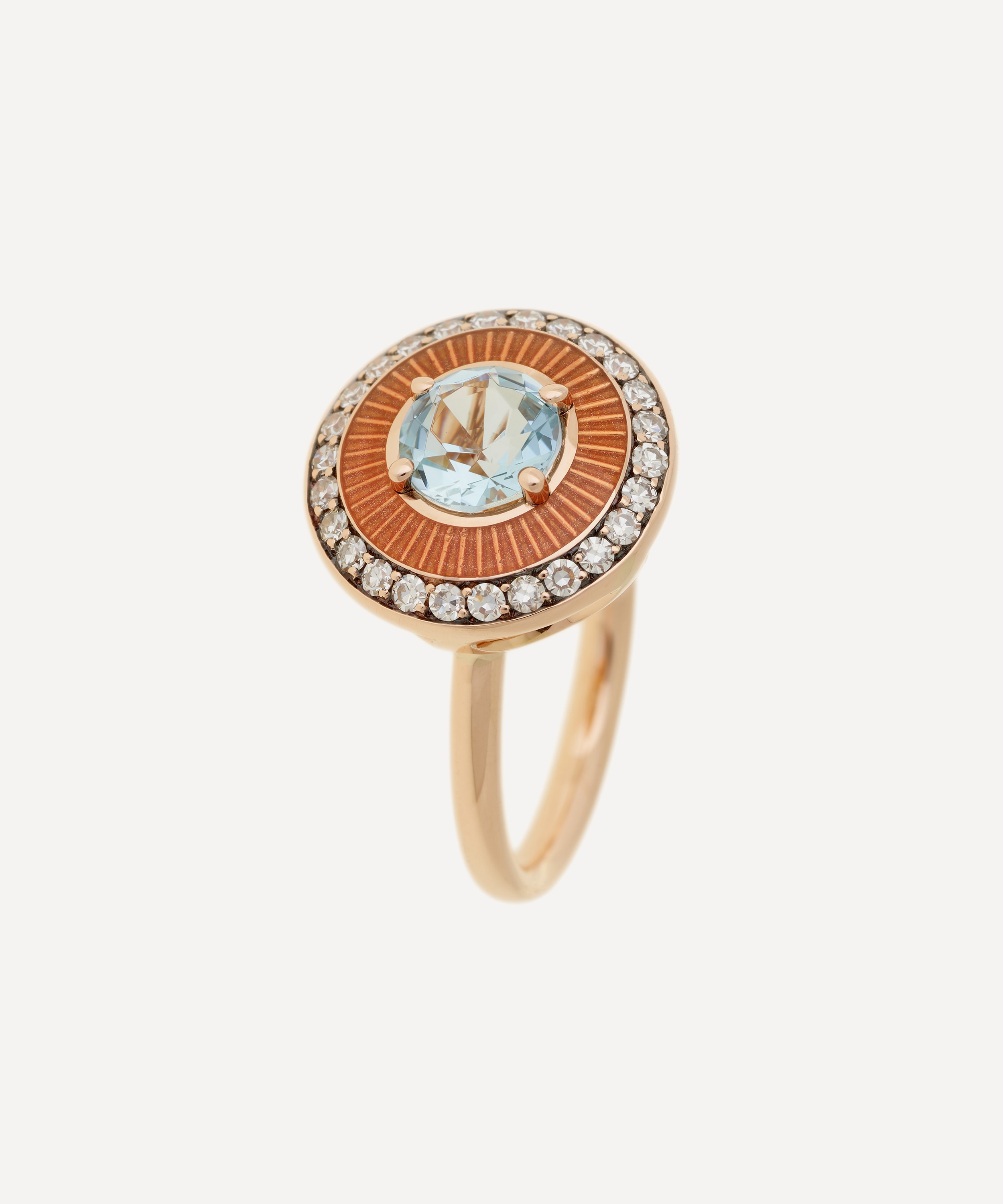 Selim Mouzannar - 18ct Rose Gold Mina Aquamarine and Diamond Ring