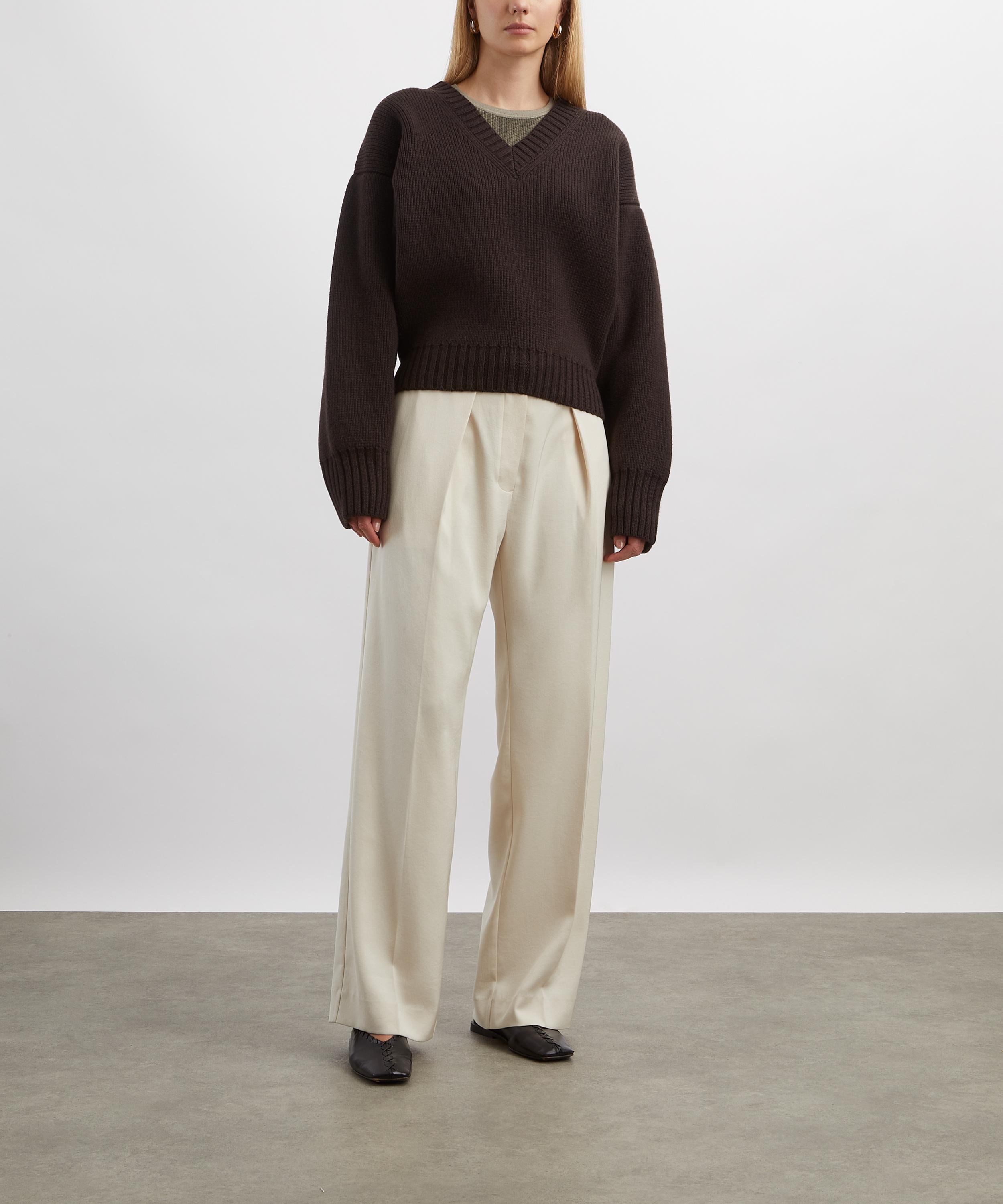 Róhe - Compact Knit V-Neck Jumper image number 1