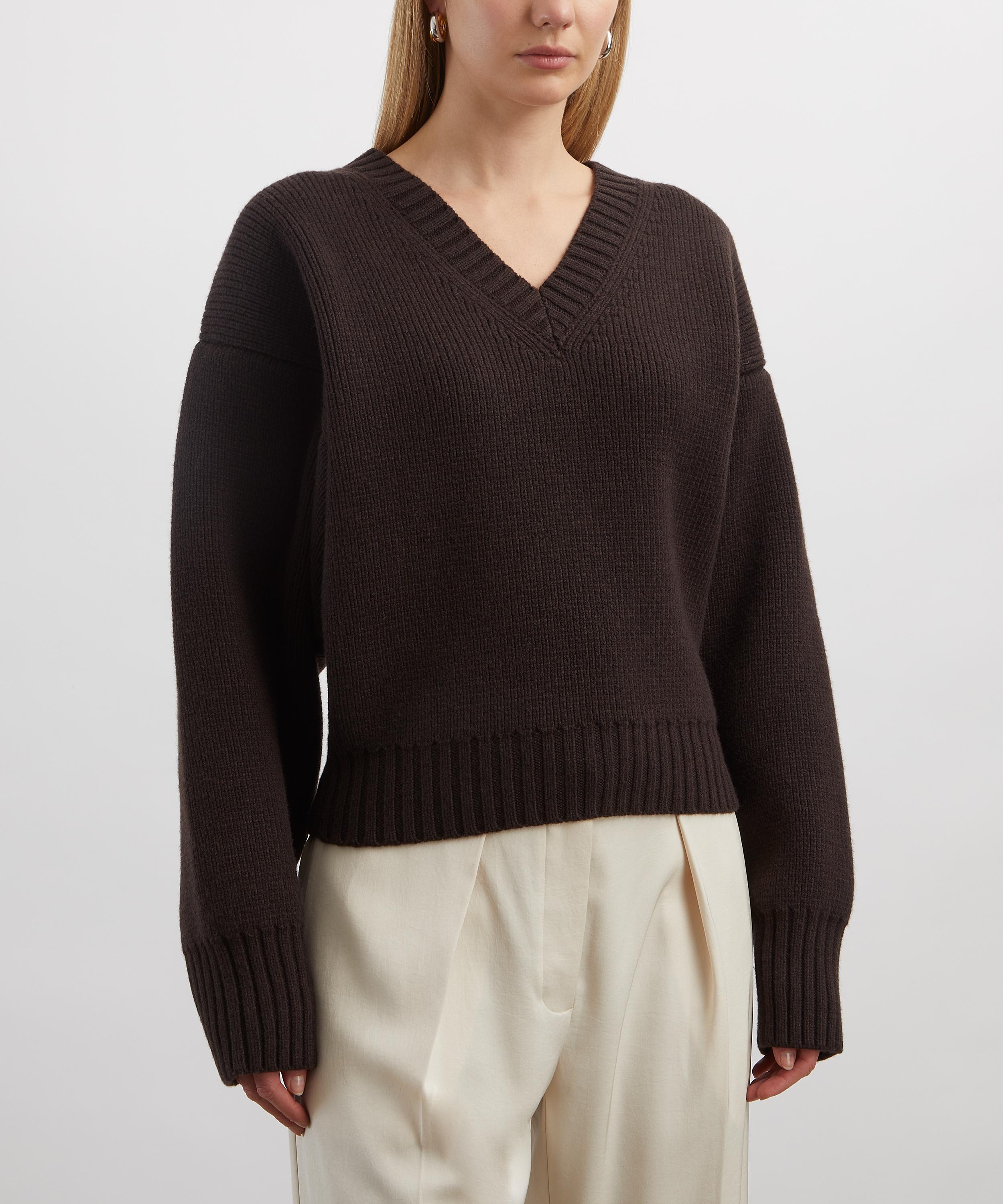 Róhe - Compact Knit V-Neck Jumper image number 2