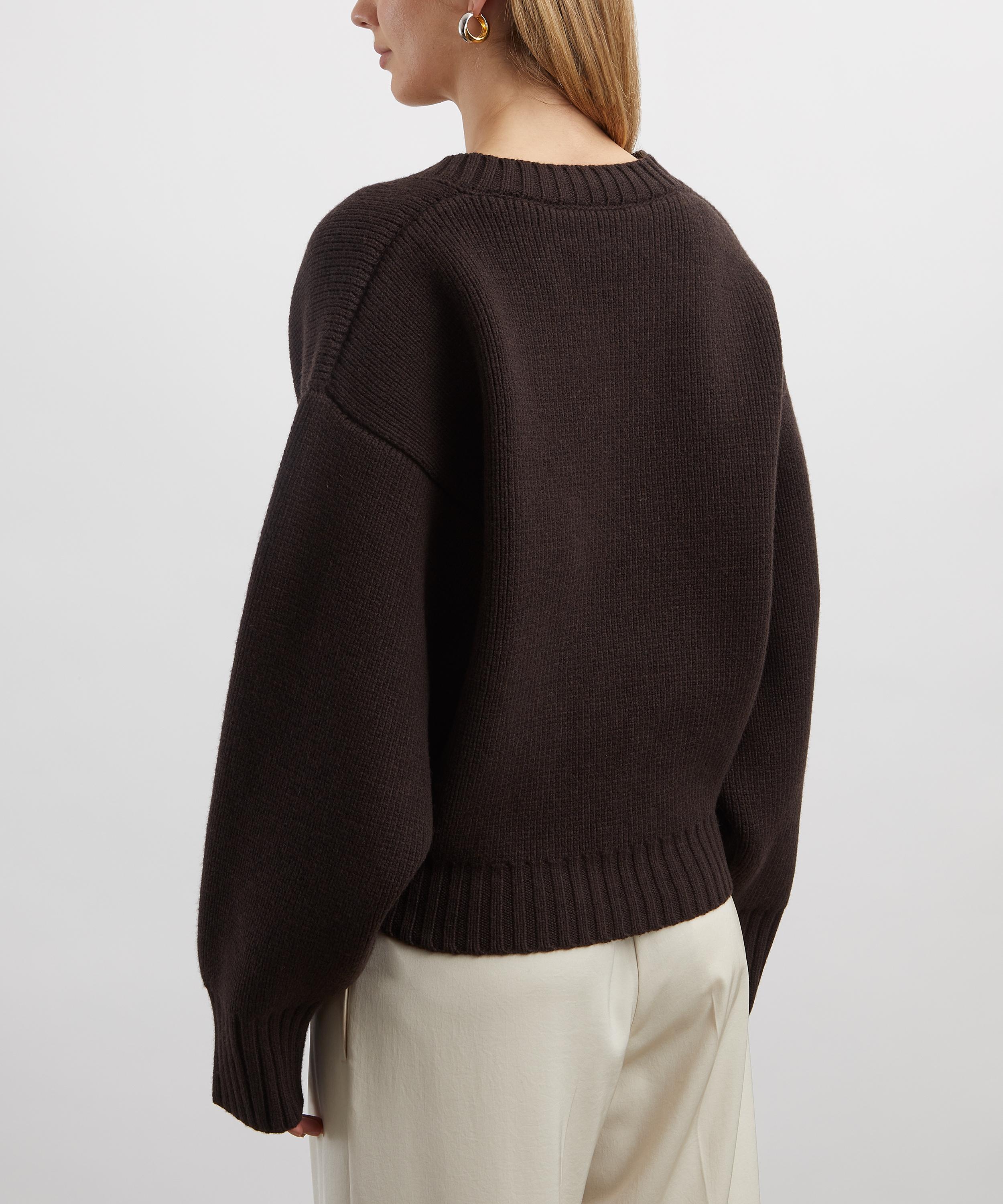 Róhe - Compact Knit V-Neck Jumper image number 3