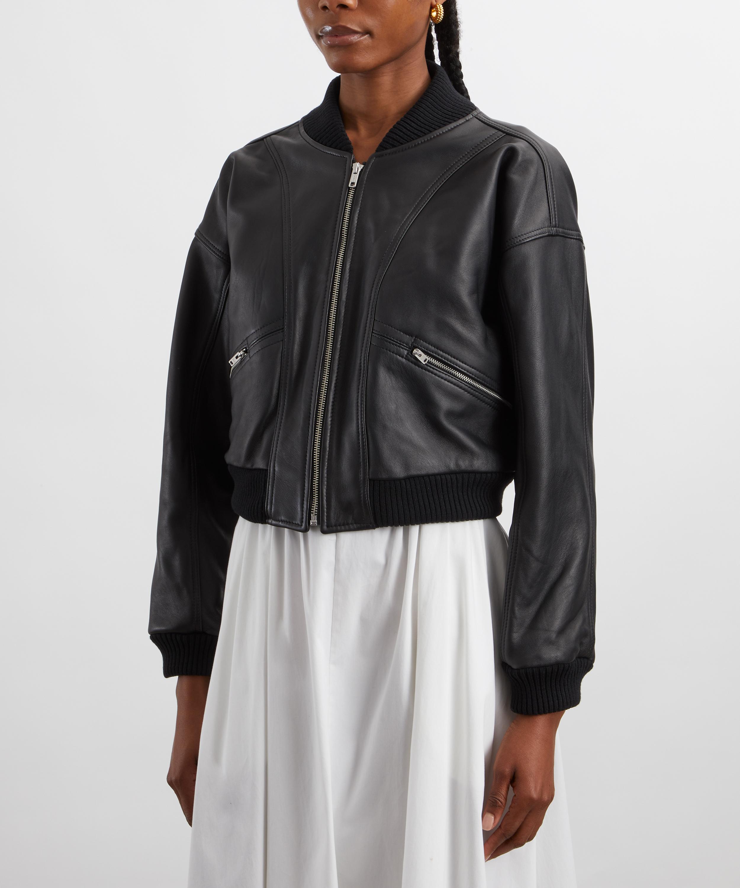 YMC - Tenor Cropped Leather Bomber Jacket image number 2