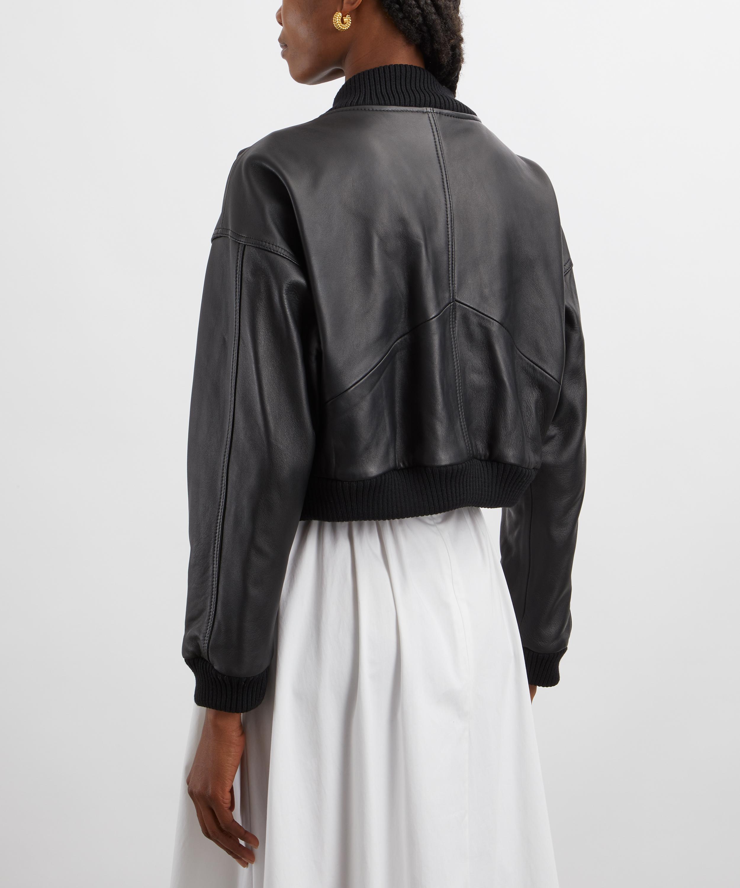 YMC - Tenor Cropped Leather Bomber Jacket image number 3