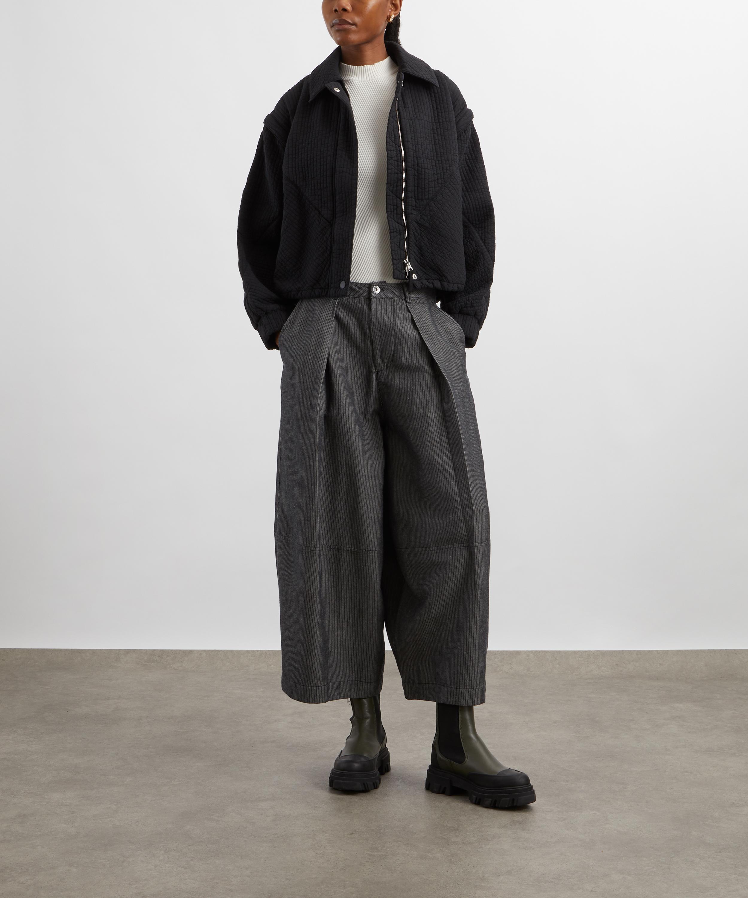 YMC - Grey Deadbeat Wide Leg Trousers image number 1