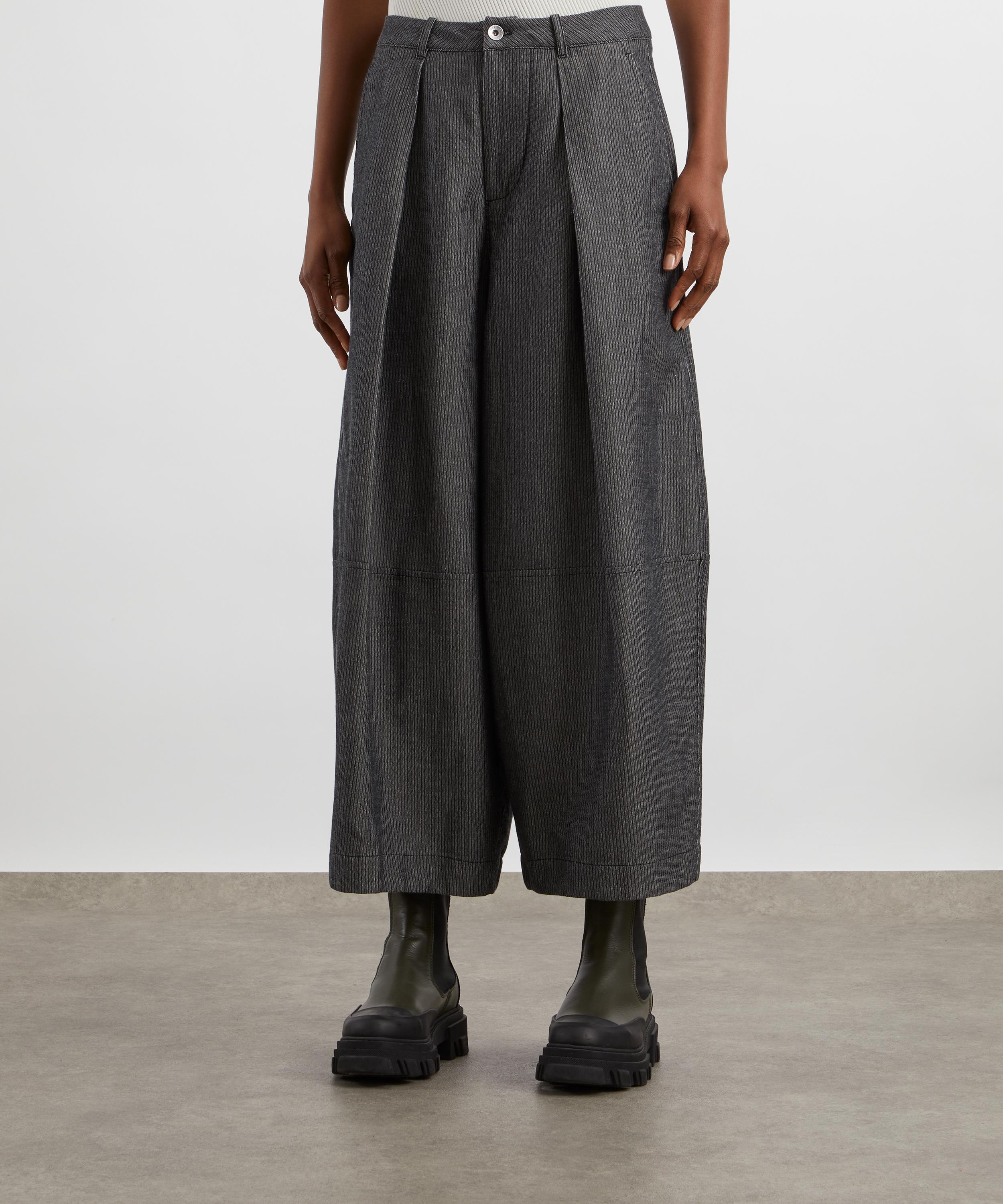 YMC - Grey Deadbeat Wide Leg Trousers image number 2