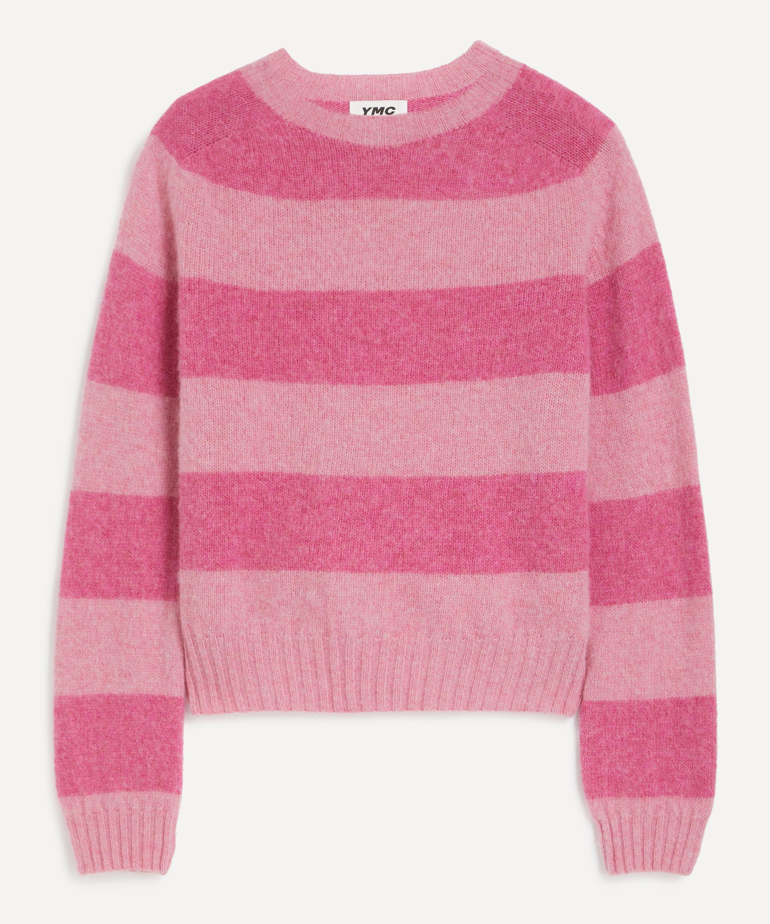 YMC - Jet Pink Stripe Wool Jumper