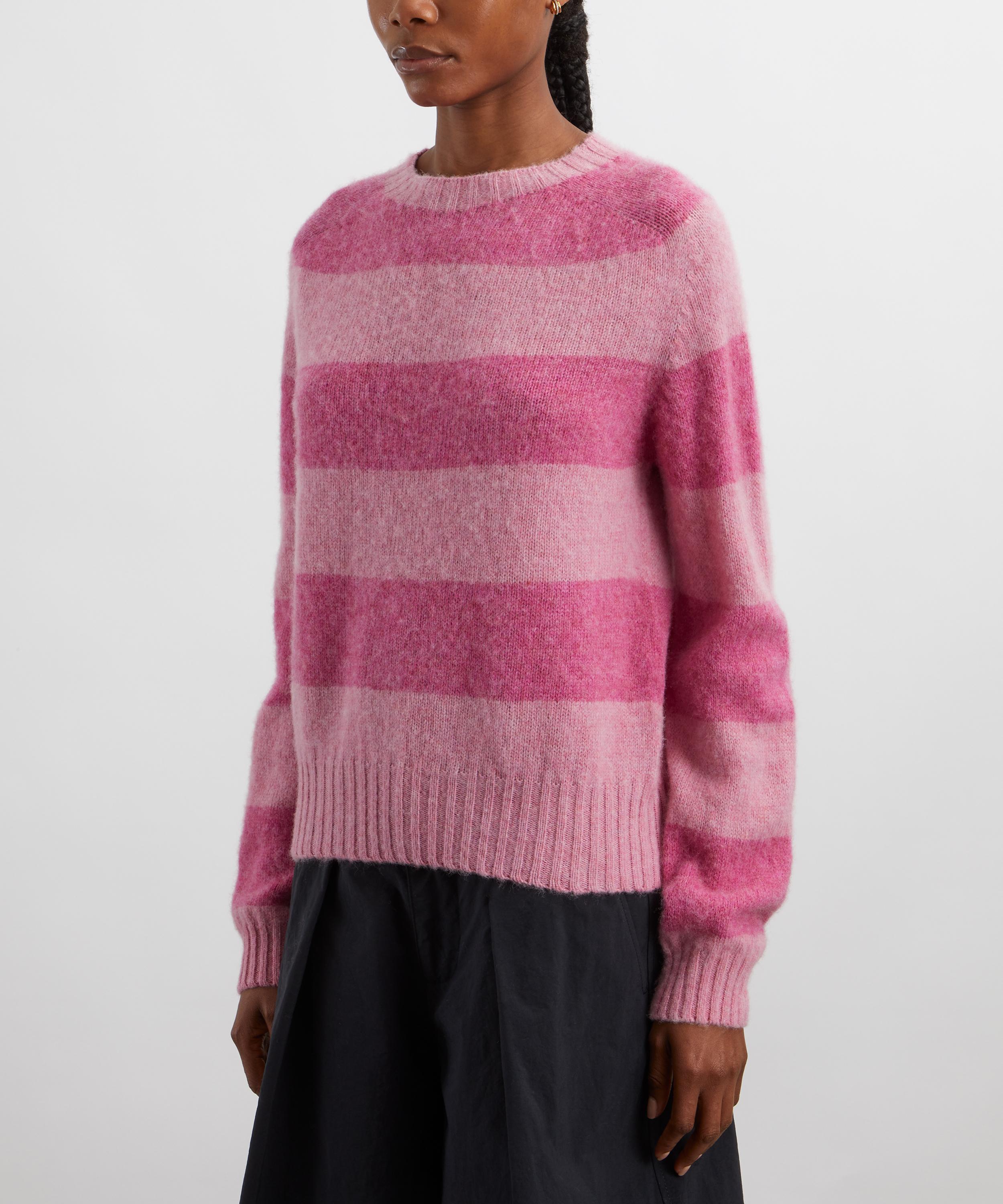 YMC - Jet Pink Stripe Wool Jumper image number 2