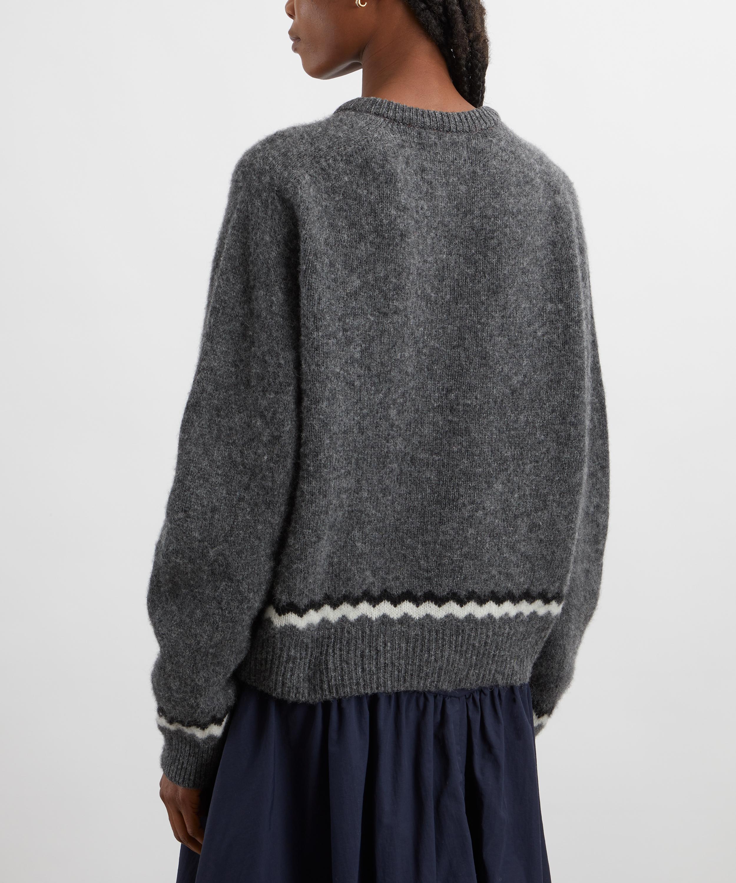 YMC - Atomic Grey Zig-Zag Wool Cardigan image number 3