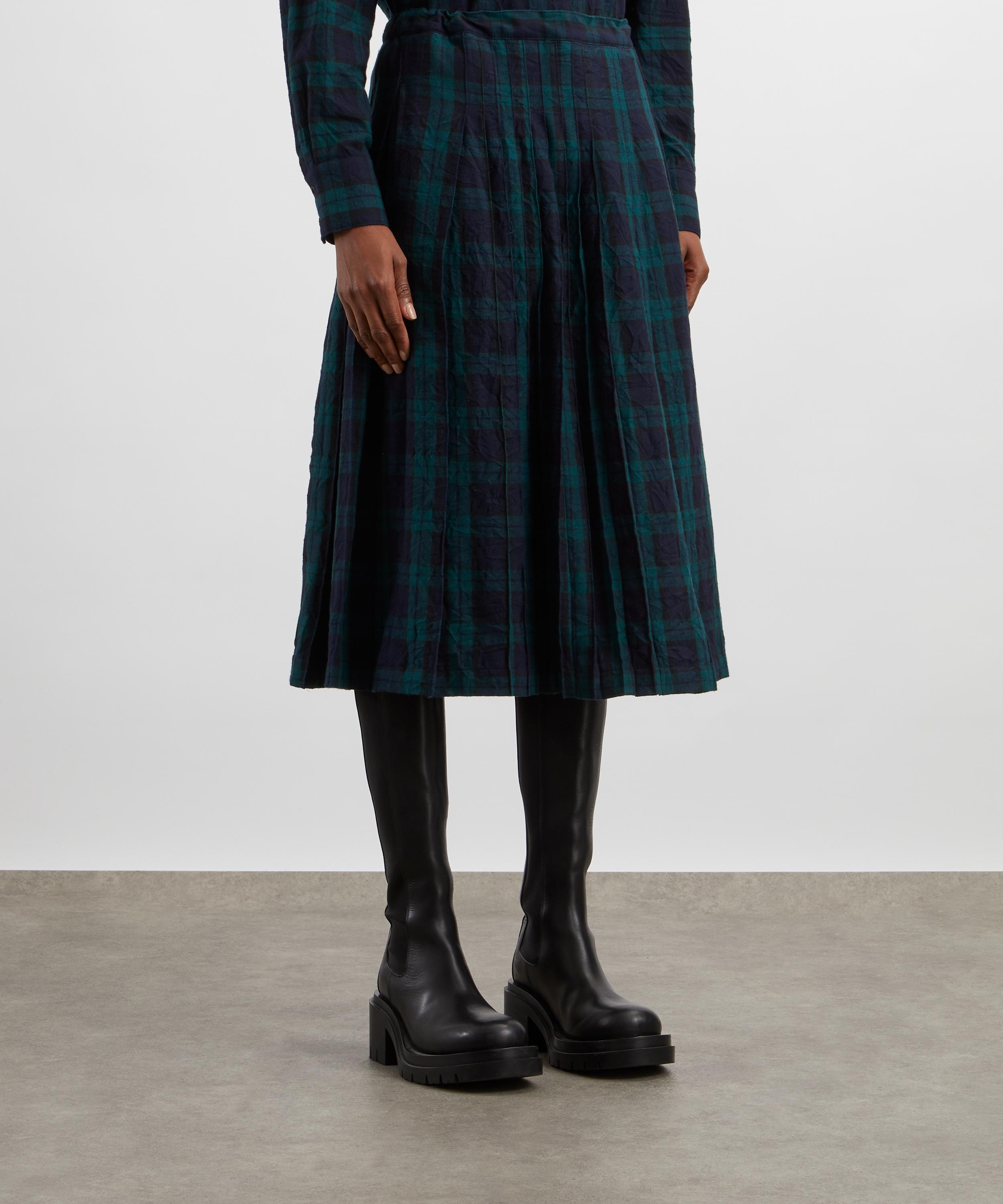 YMC - Rosetta Pleated Plaid Midi Skirt image number 2