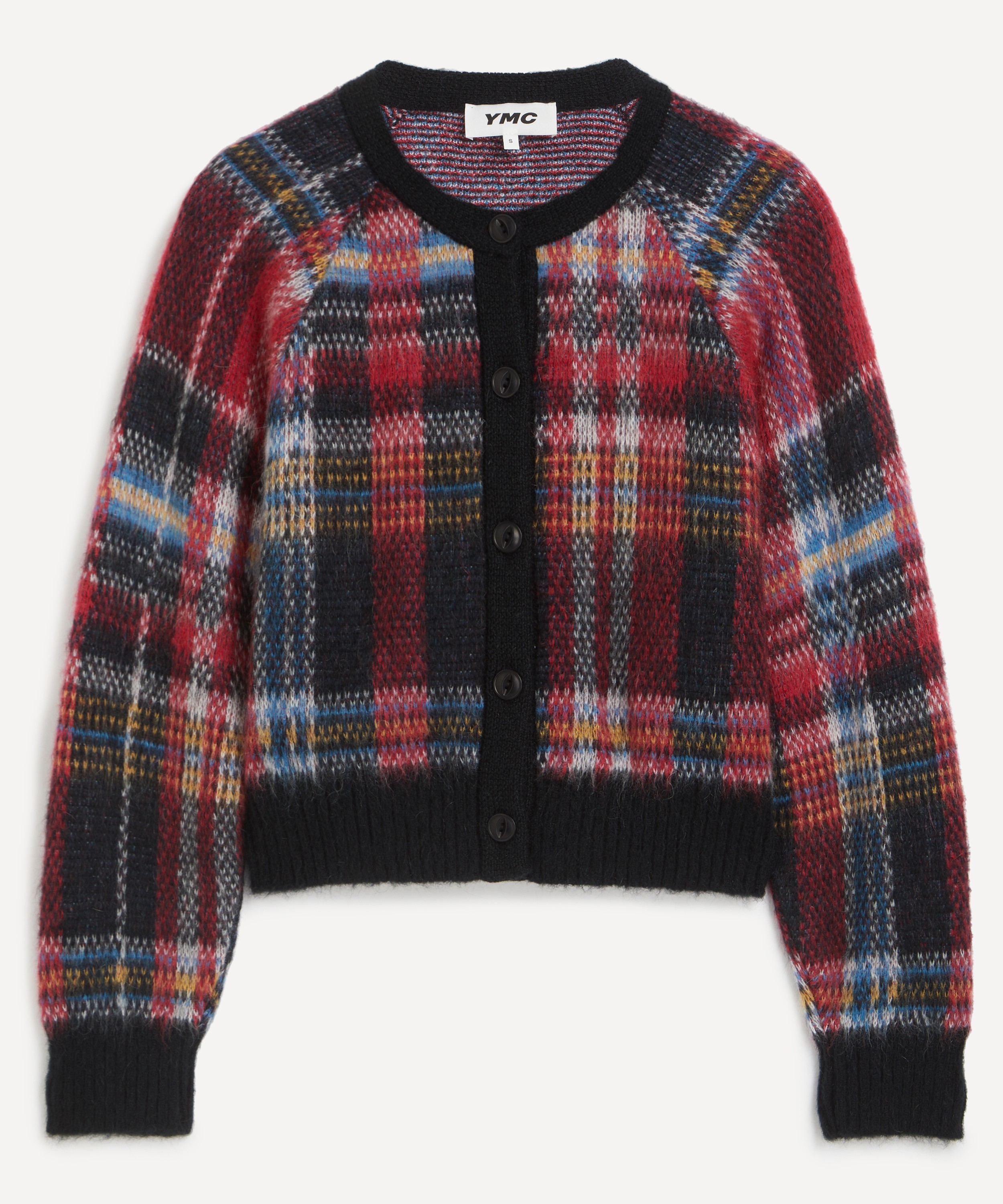 YMC - Foxtail Tartan Knitted Cardigan image number 0