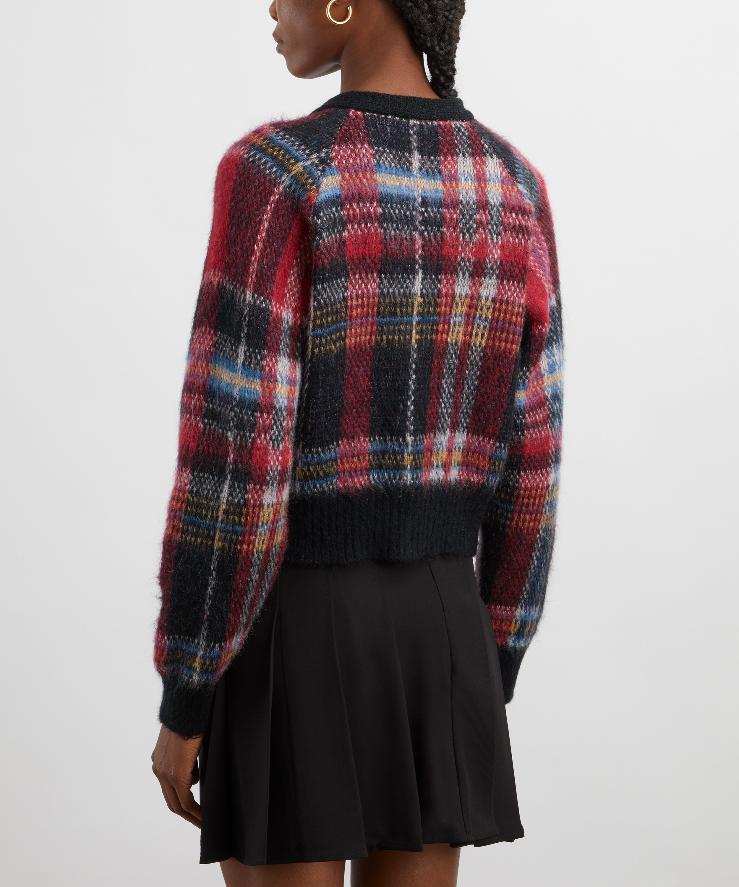 YMC - Foxtail Tartan Knitted Cardigan image number 3