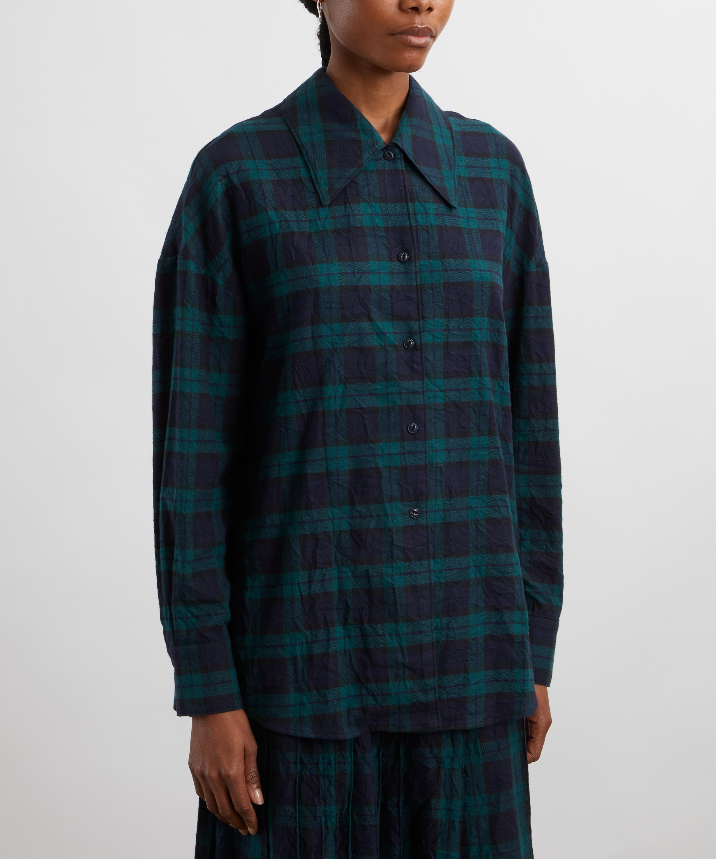 YMC - Lena Pleated Plaid Shirt image number 2