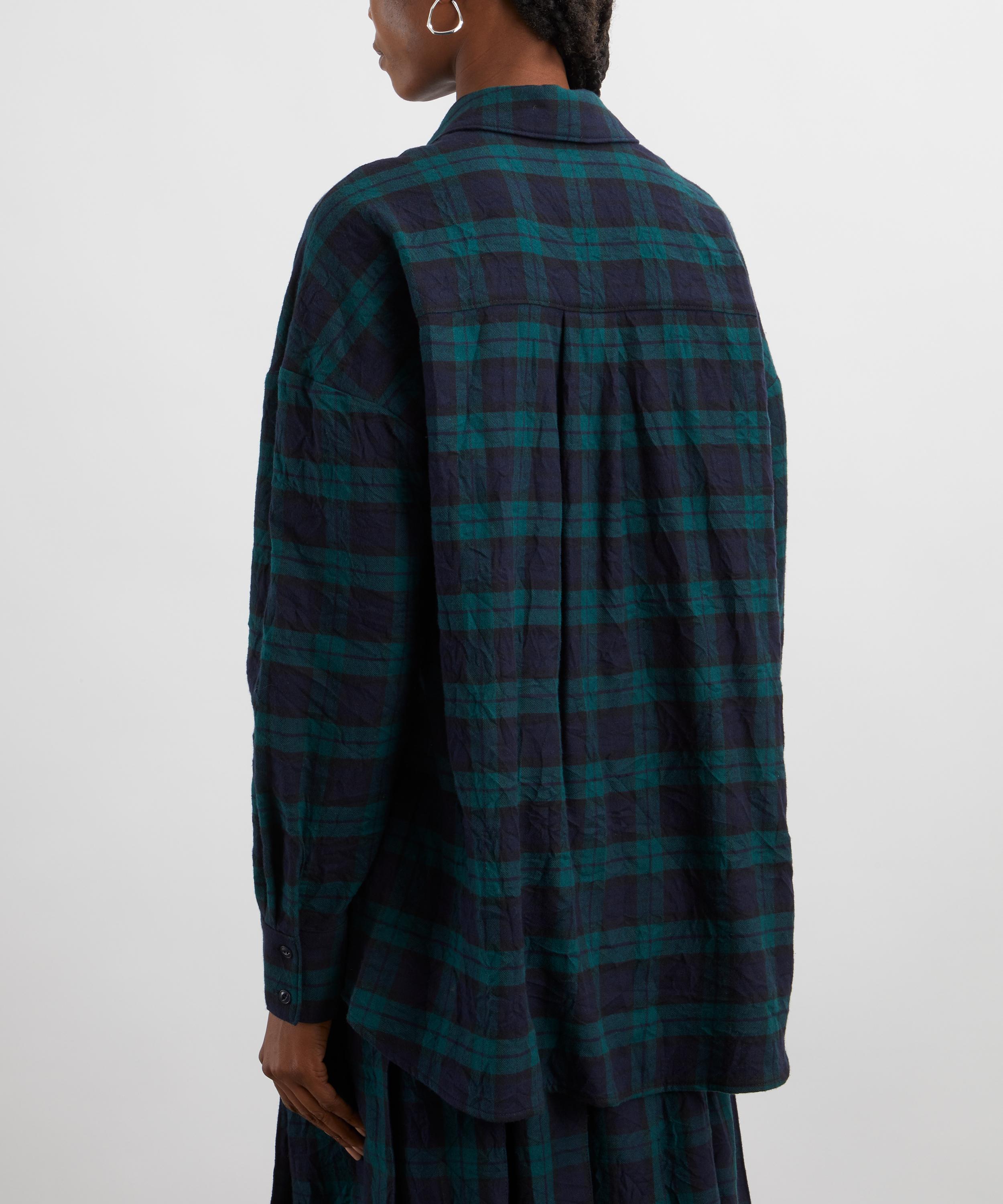 YMC - Lena Pleated Plaid Shirt image number 3