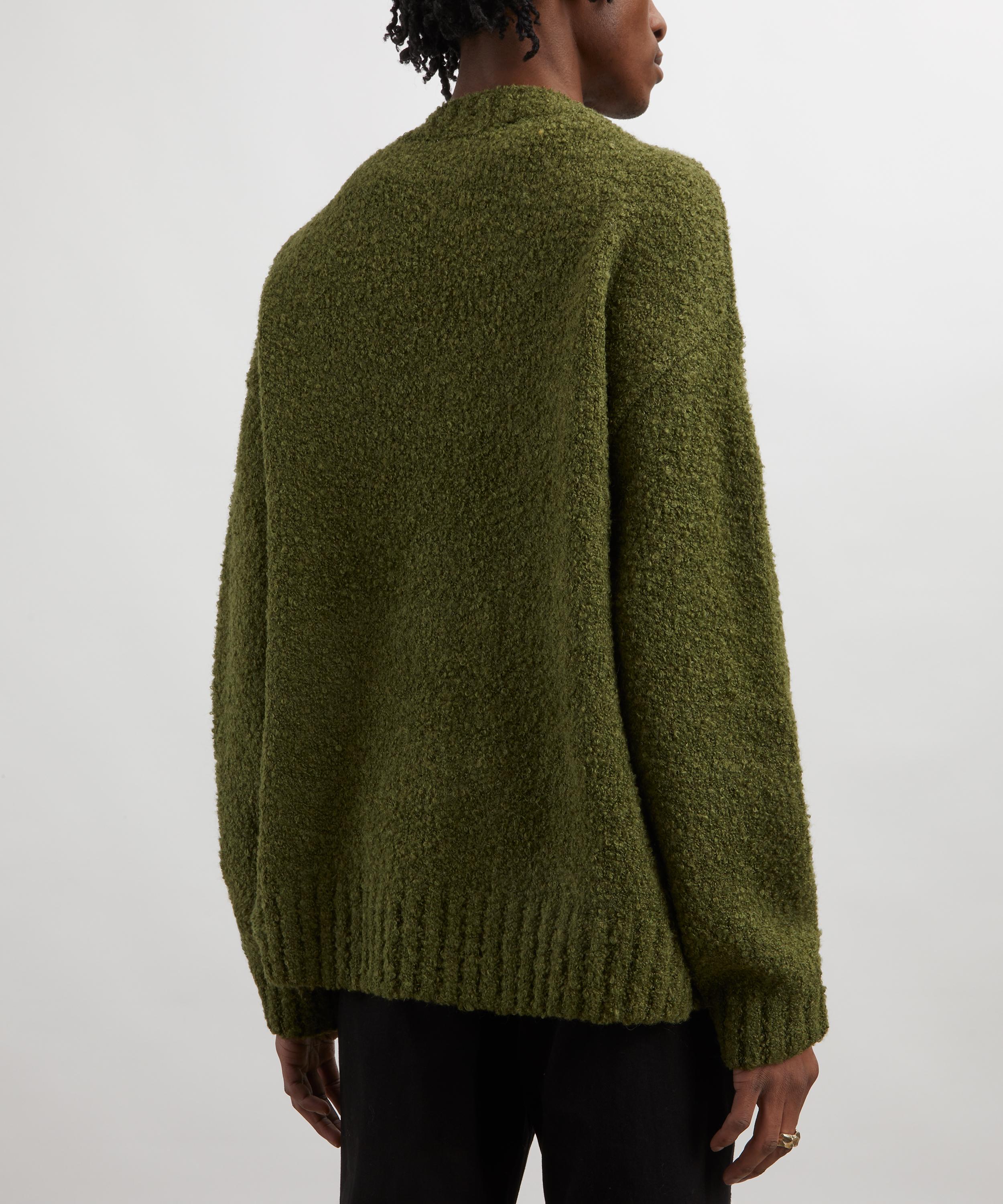 FrizmWORKS - Olive Alpaca Boucle Crew Knit Jumper  image number 3