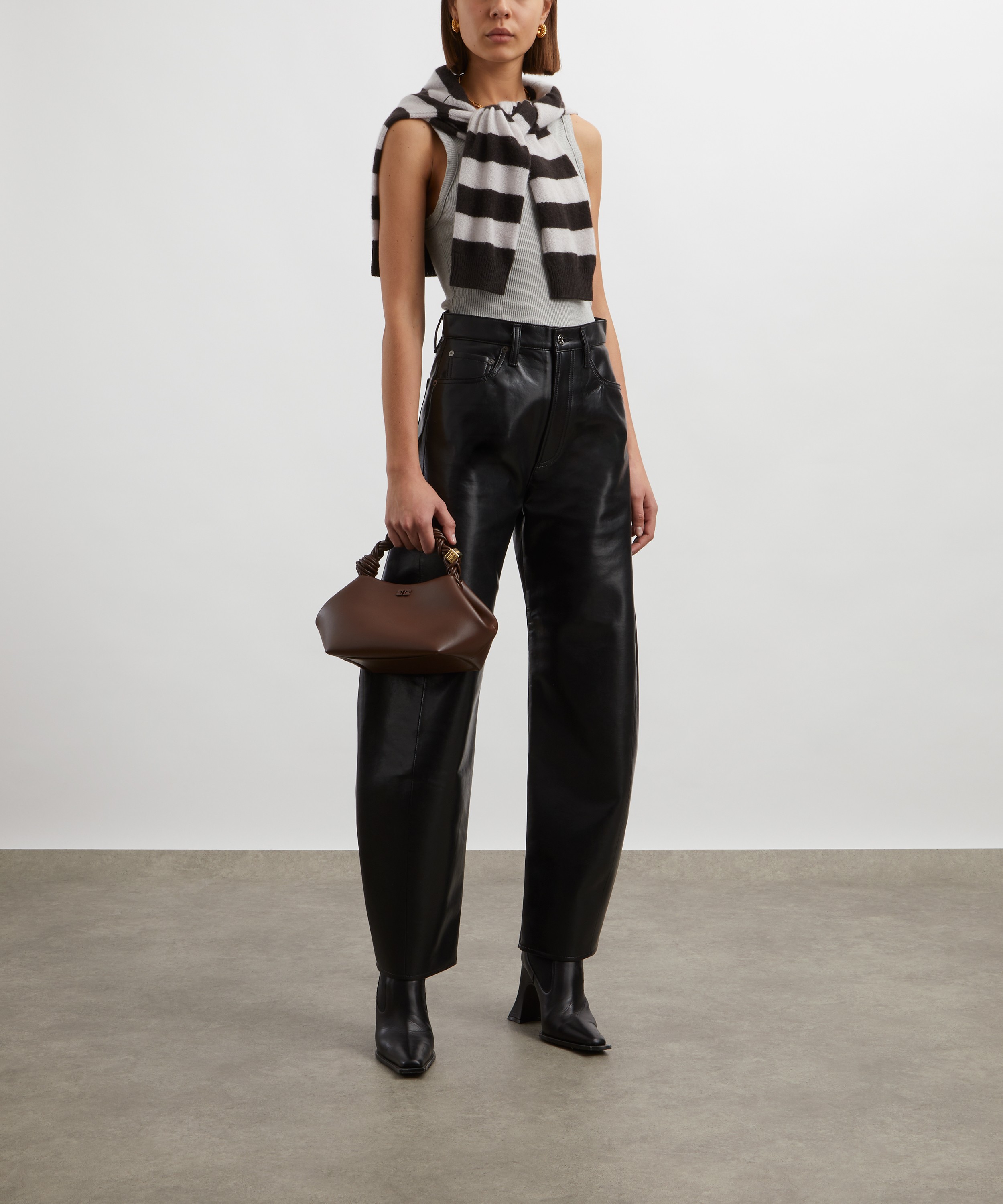 AGOLDE - Luna Pieced Leather Blend Trousers image number 1