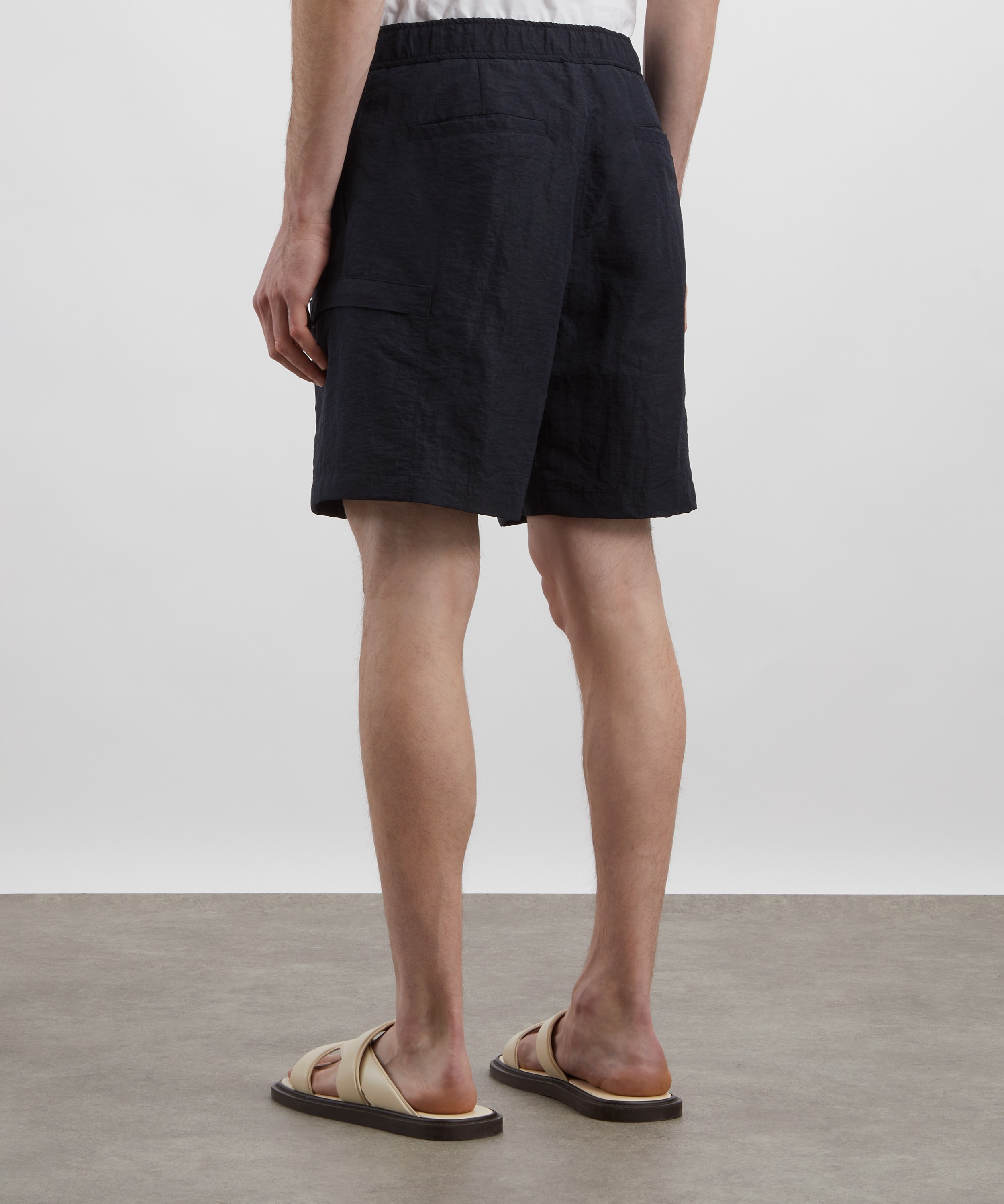 Le17septembre - Navy Washed Side Pocket Cargo Shorts image number 3