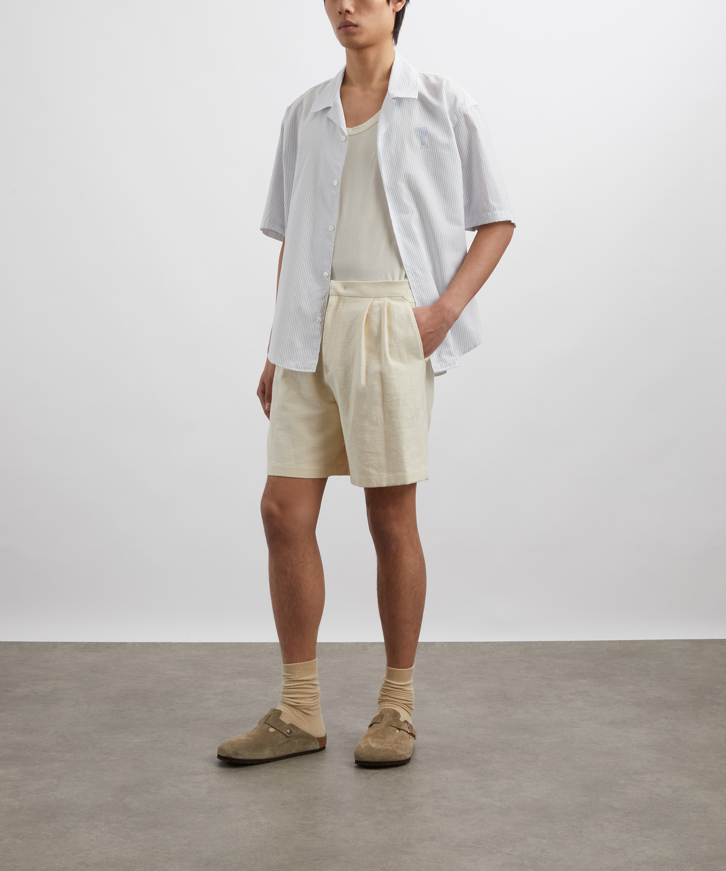 Le17septembre - Cotton-Linen Pleated Shorts image number 1