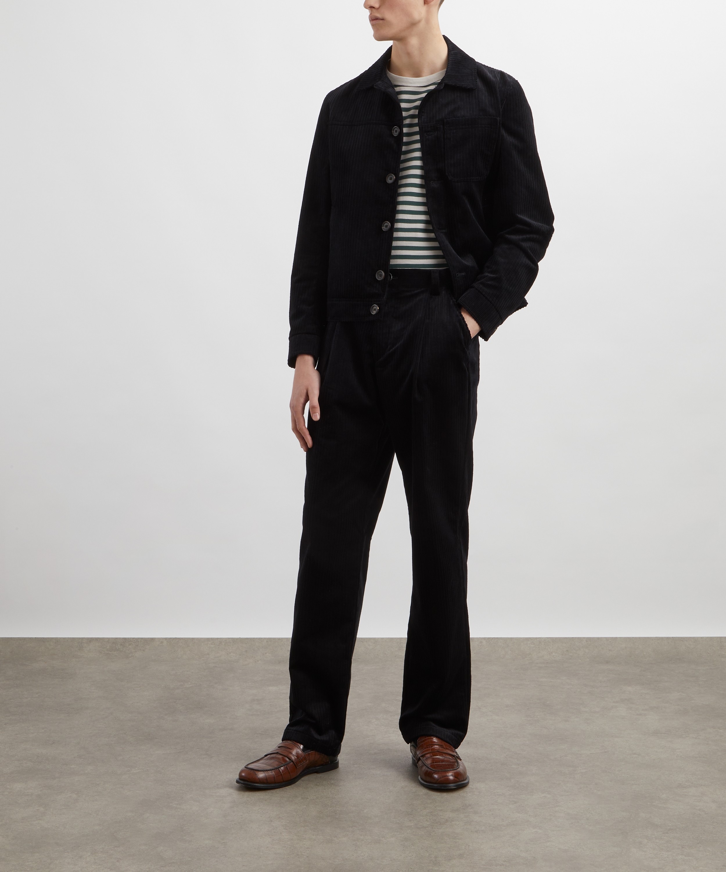 Oliver Spencer - Morton Plated Cord Trousers image number 1