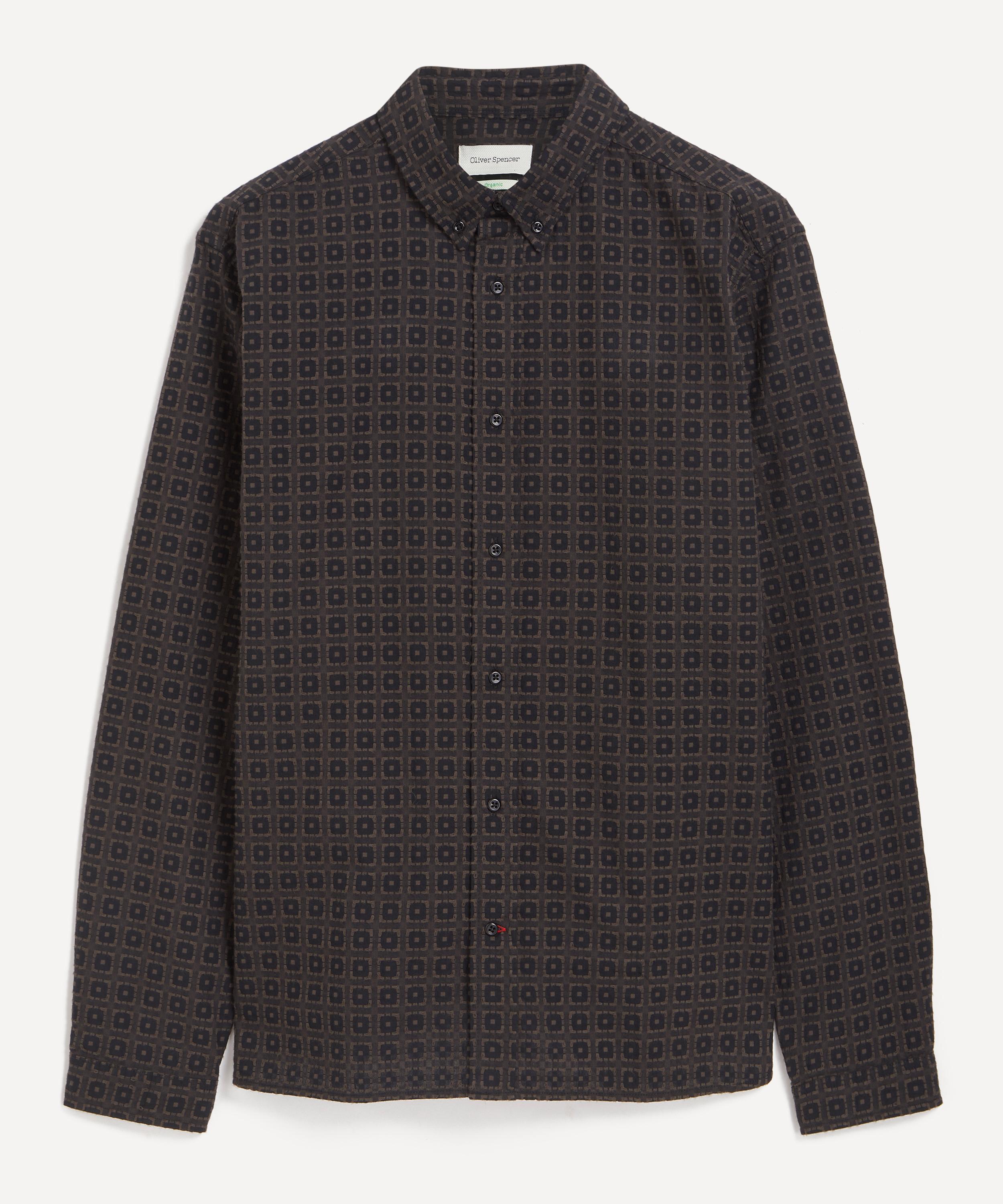 Oliver Spencer - Cassidy Brown Jacquard Brook Shirt image number 0