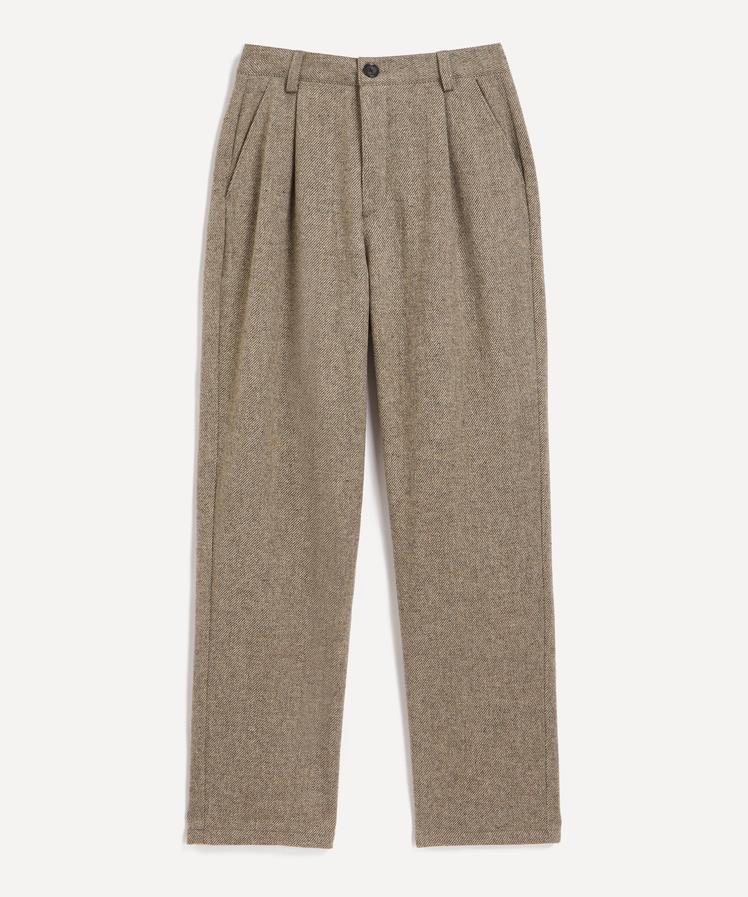 Oliver Spencer - Morton Plated Pembury Beige Trousers image number 0