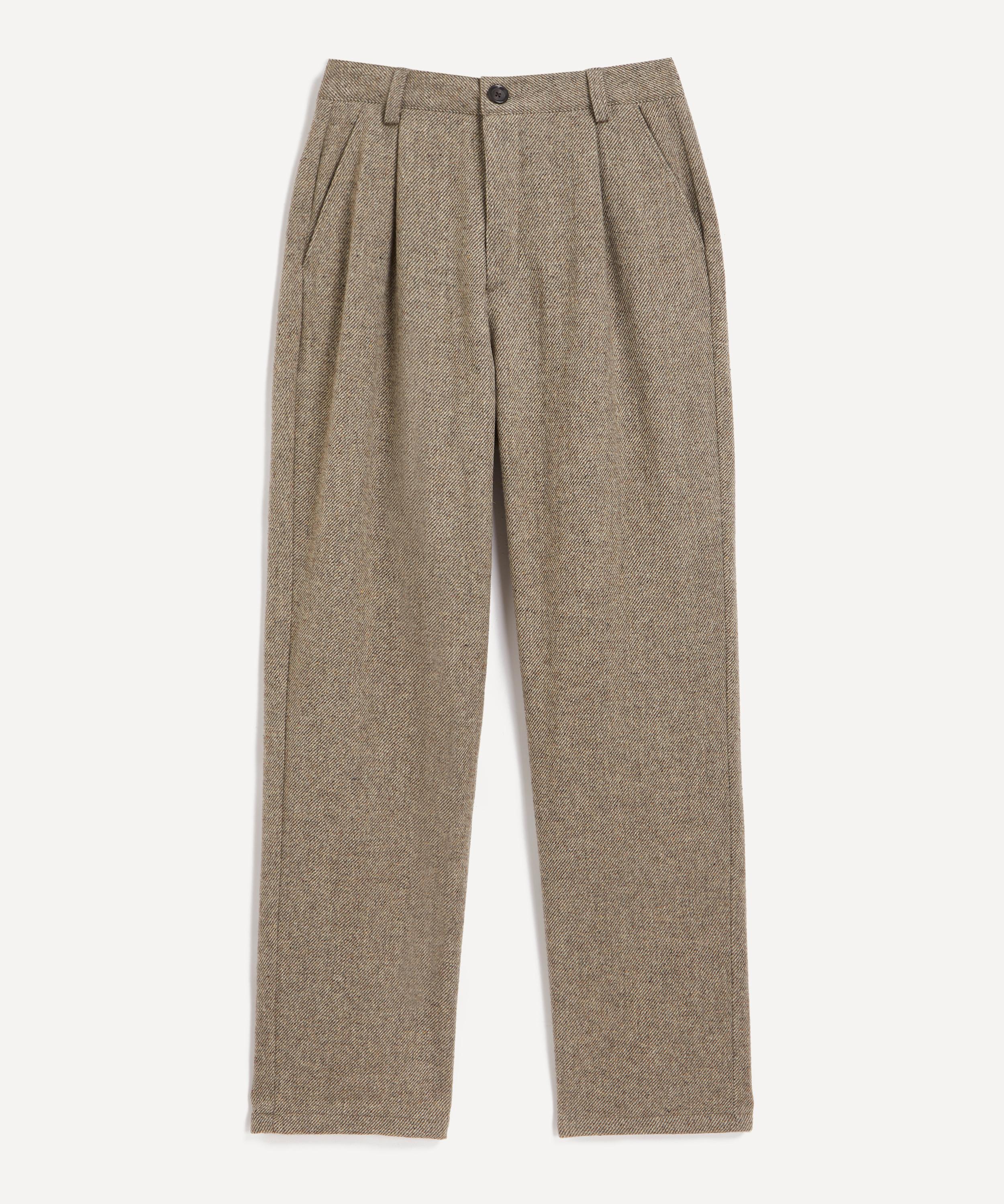 Oliver Spencer - Morton Plated Pembury Beige Trousers image number 0