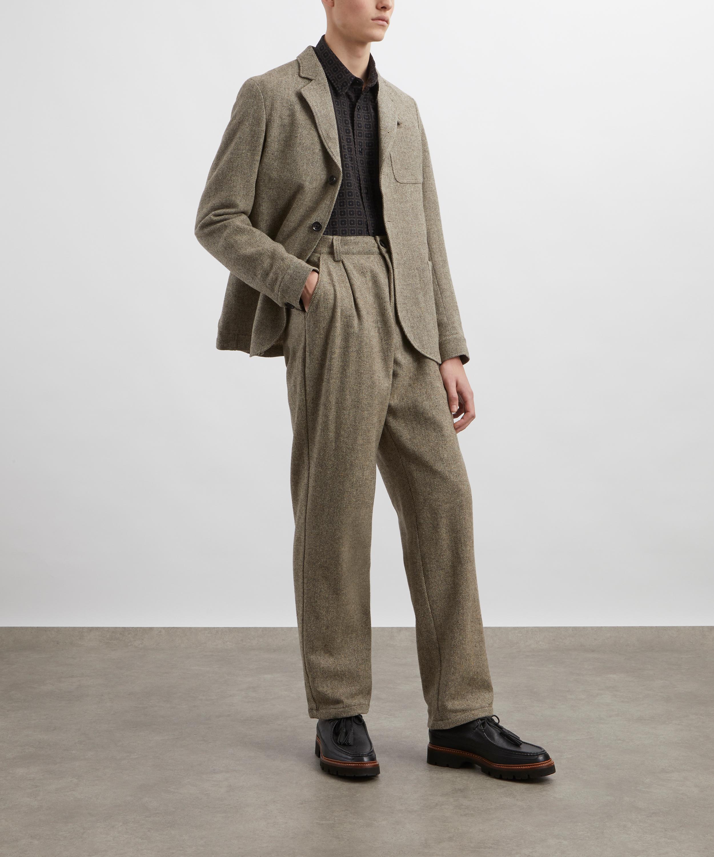 Oliver Spencer - Morton Plated Pembury Beige Trousers image number 1