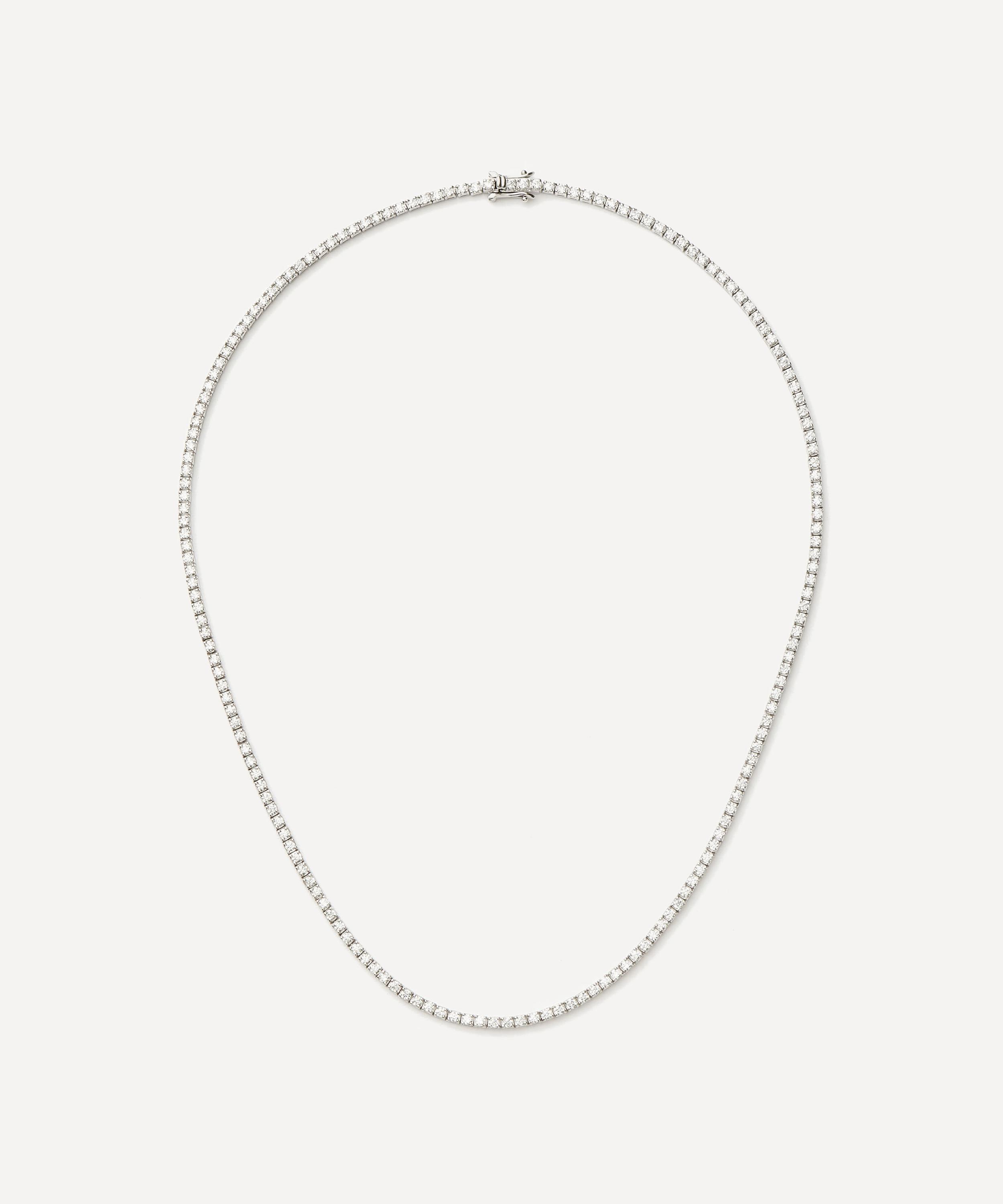 Missoma - Rhodium-Plated Classic Tennis Necklace image number 0