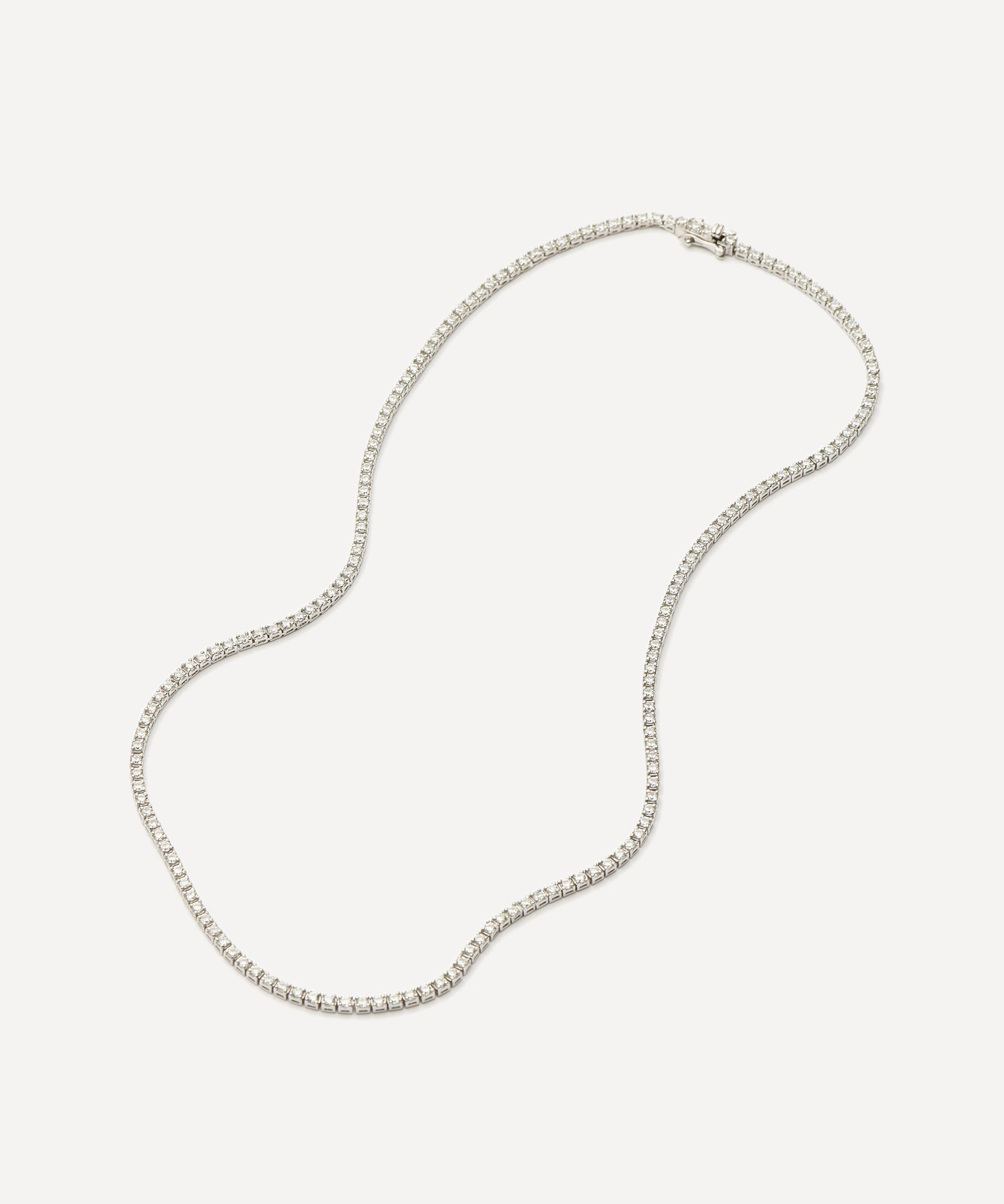 Missoma - Rhodium-Plated Classic Tennis Necklace image number 2
