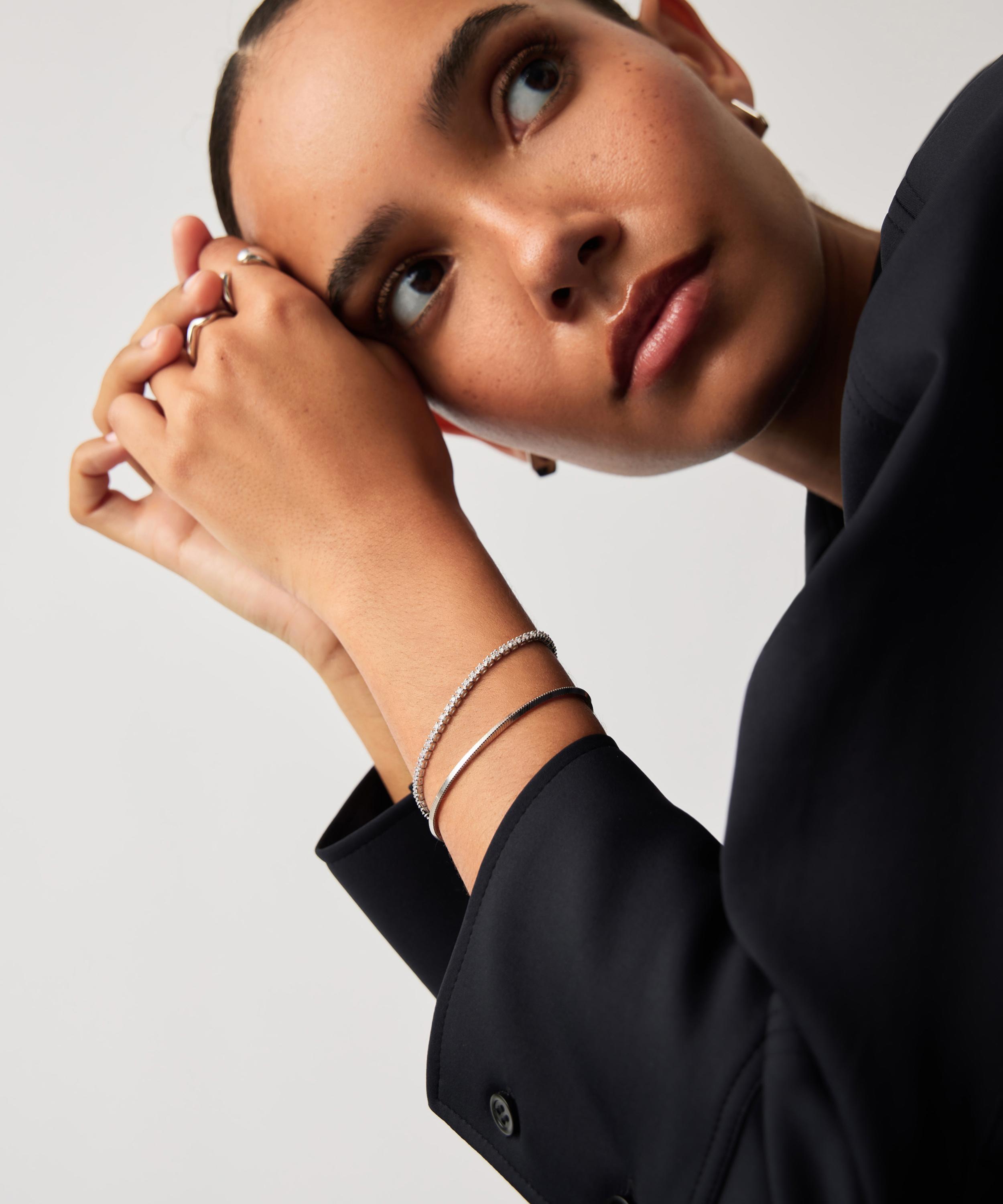 Missoma - Rhodium-Plated Classic Tennis Bracelet image number 1