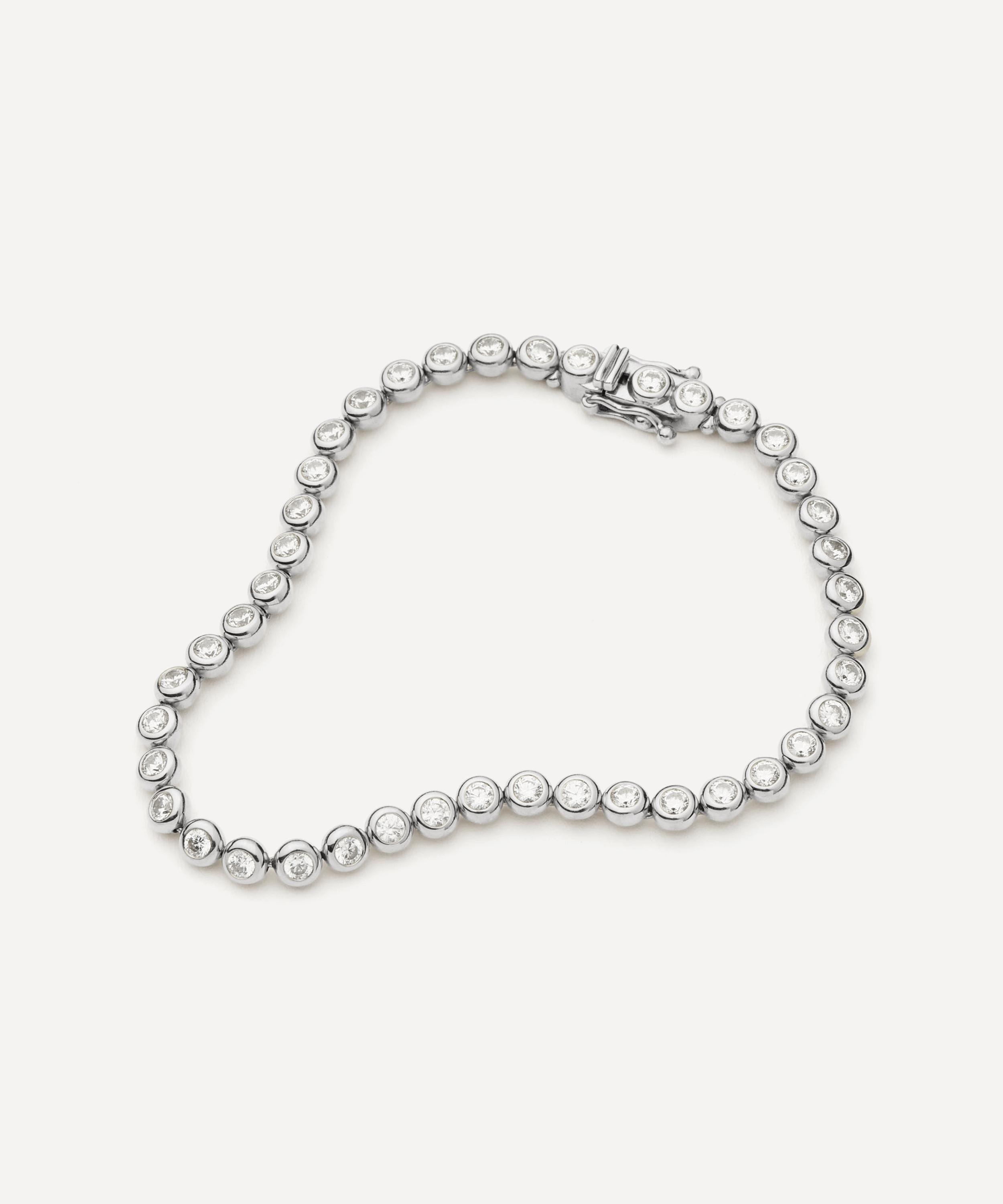 Missoma - Rhodium-Plated Round Tennis Bracelet image number 2