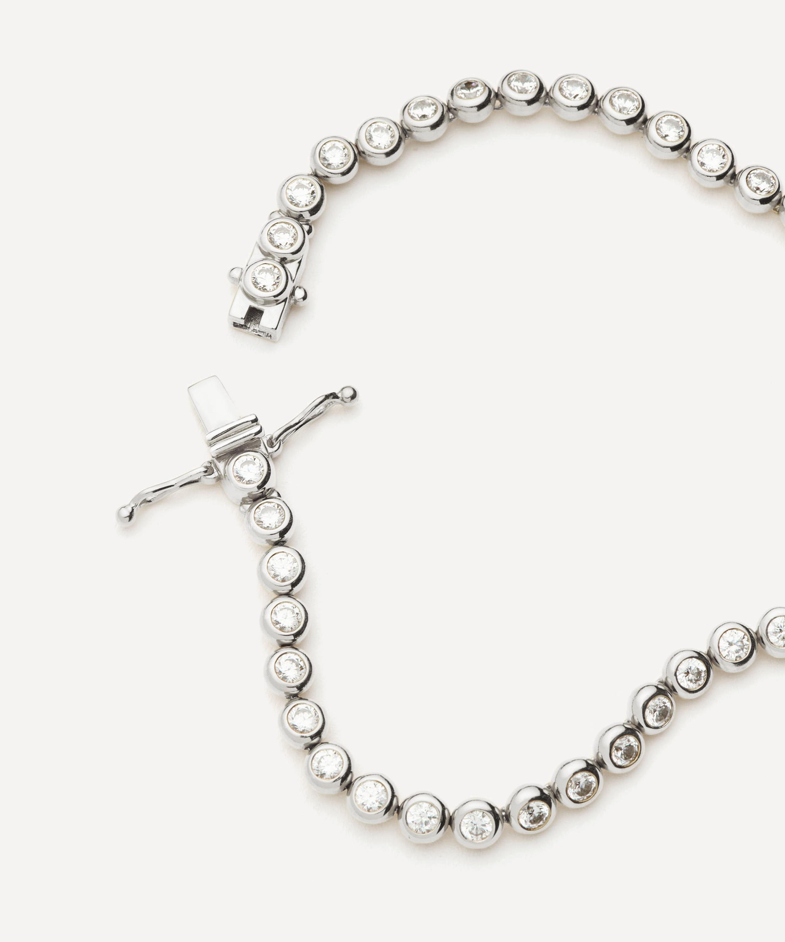 Missoma - Rhodium-Plated Round Tennis Bracelet image number 4