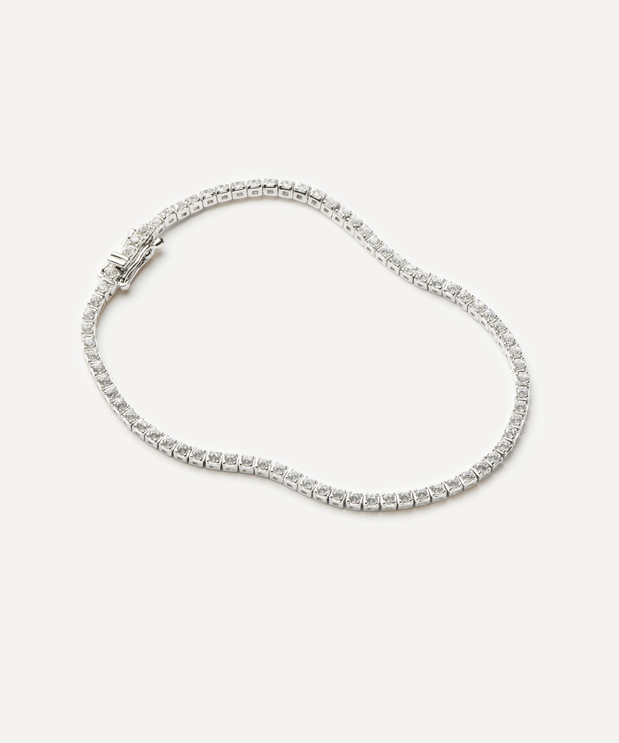 Missoma - 14ct White Gold Fine Diamond Tennis Bracelet image number 0