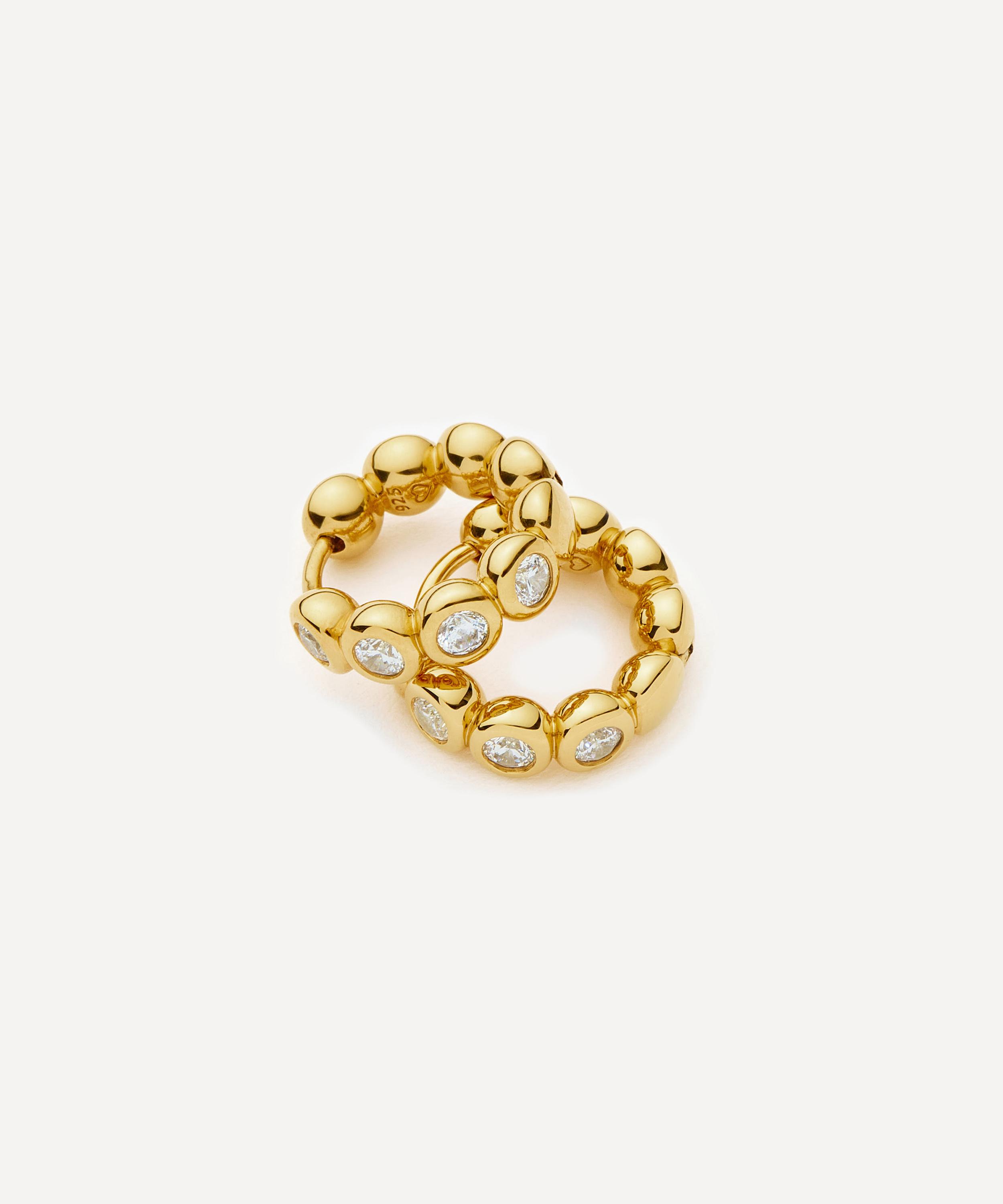 Missoma - 18ct Gold-Plated Vermeil Silver Small Tennis Hoop Earrings image number 1