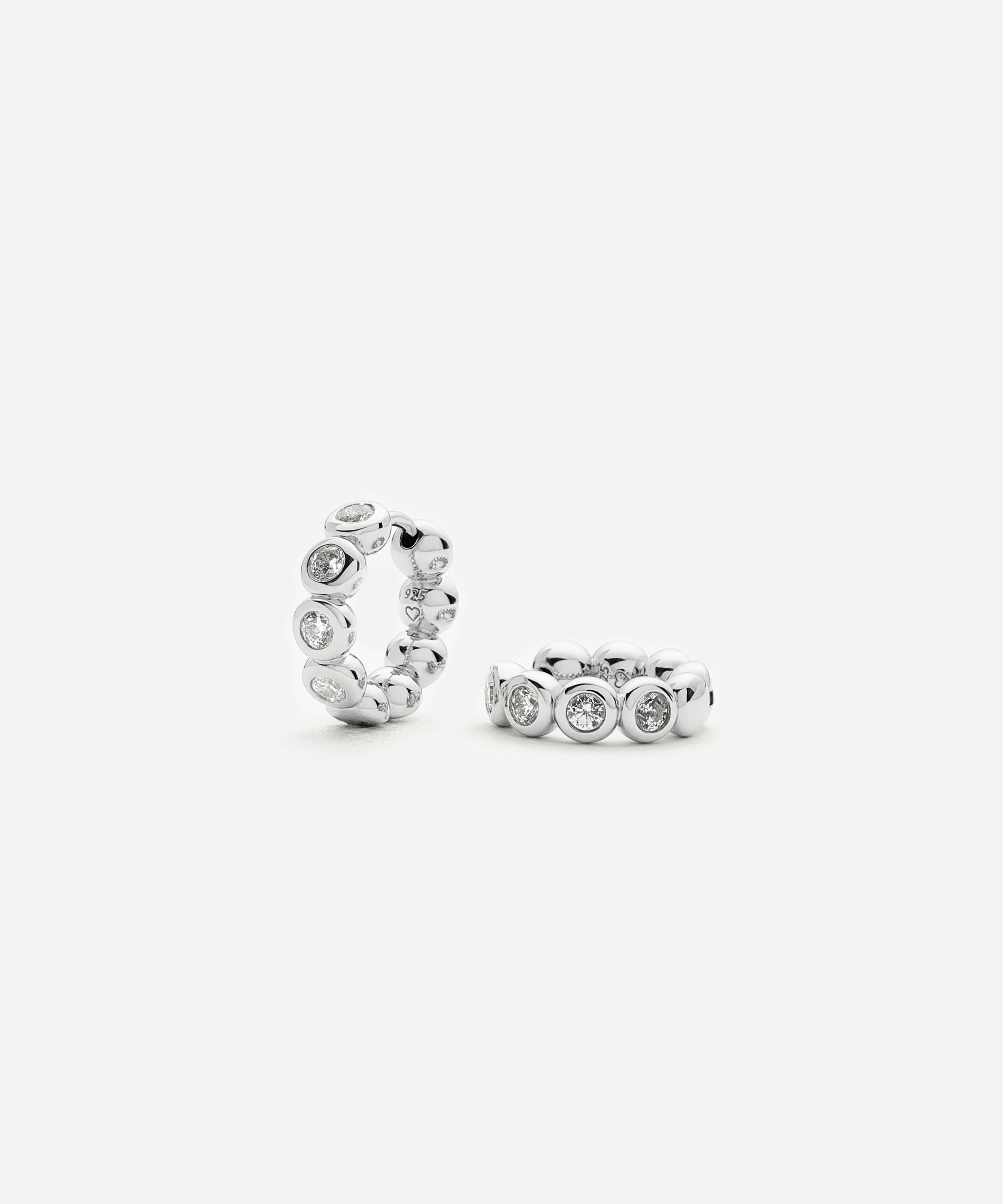 Missoma - Sterling Silver Small Tennis Hoop Earrings image number 0