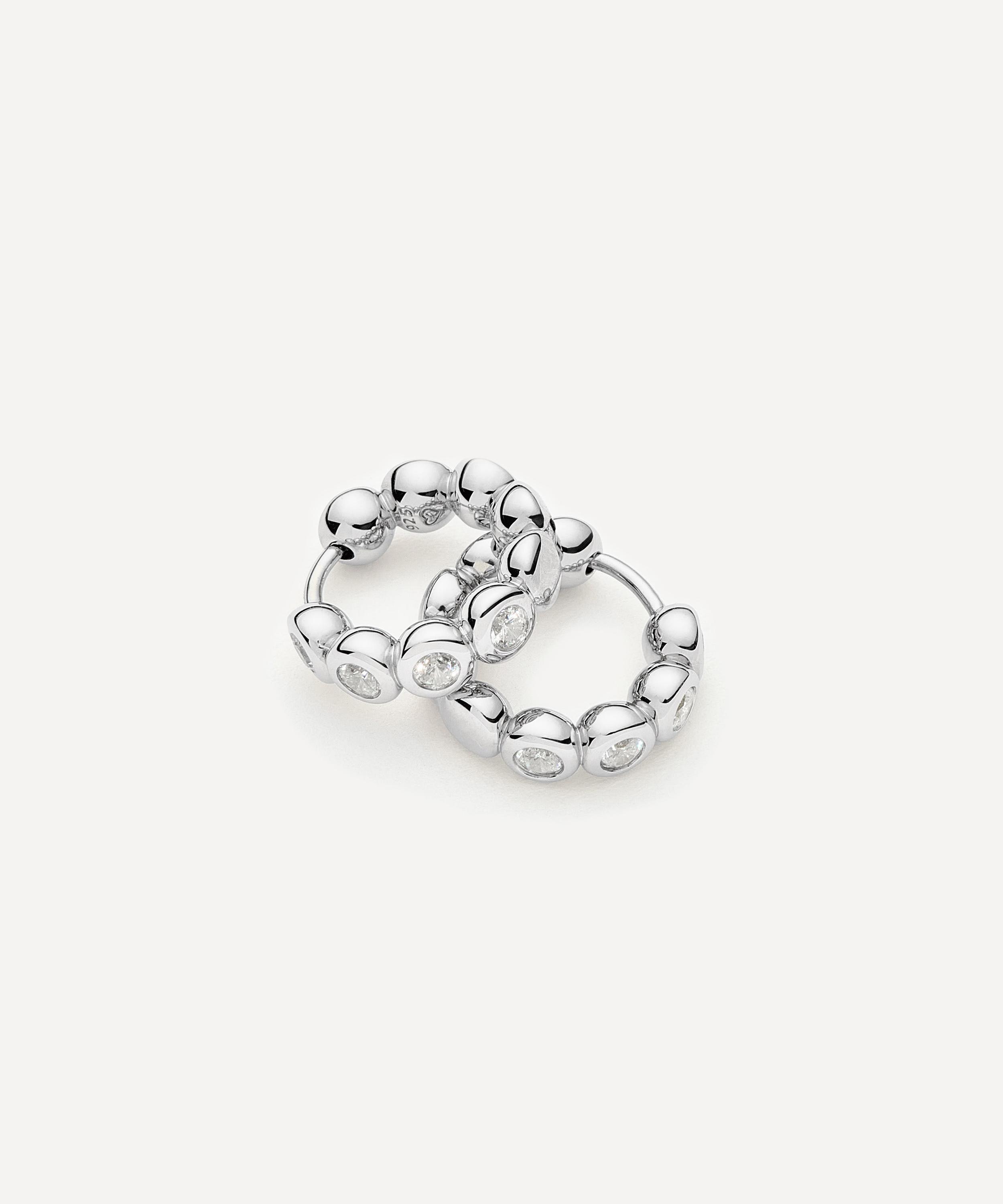 Missoma - Sterling Silver Small Tennis Hoop Earrings image number 2