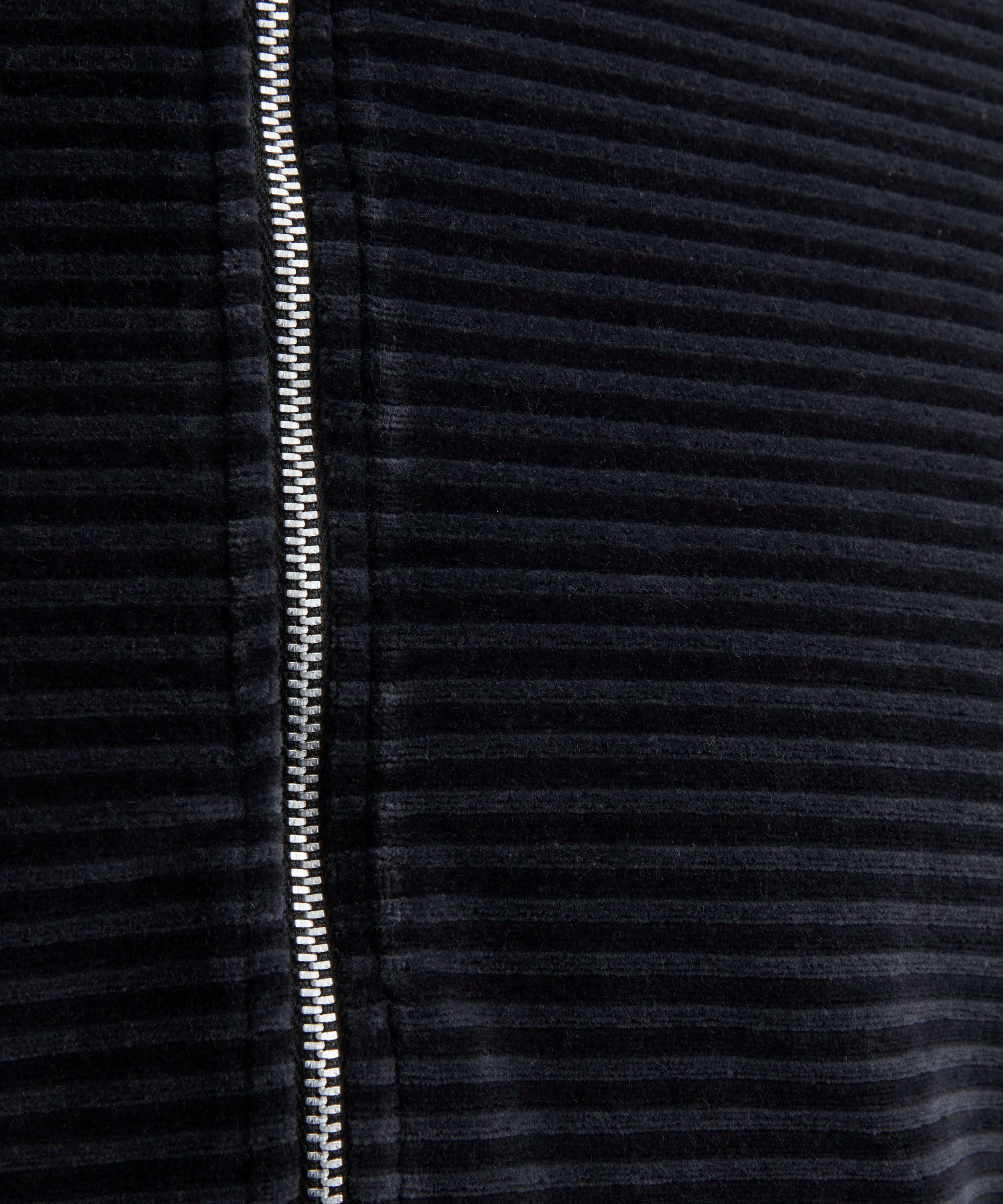 Our Legacy - Shrunken Full-Zip Striped Velour Polo  image number 4