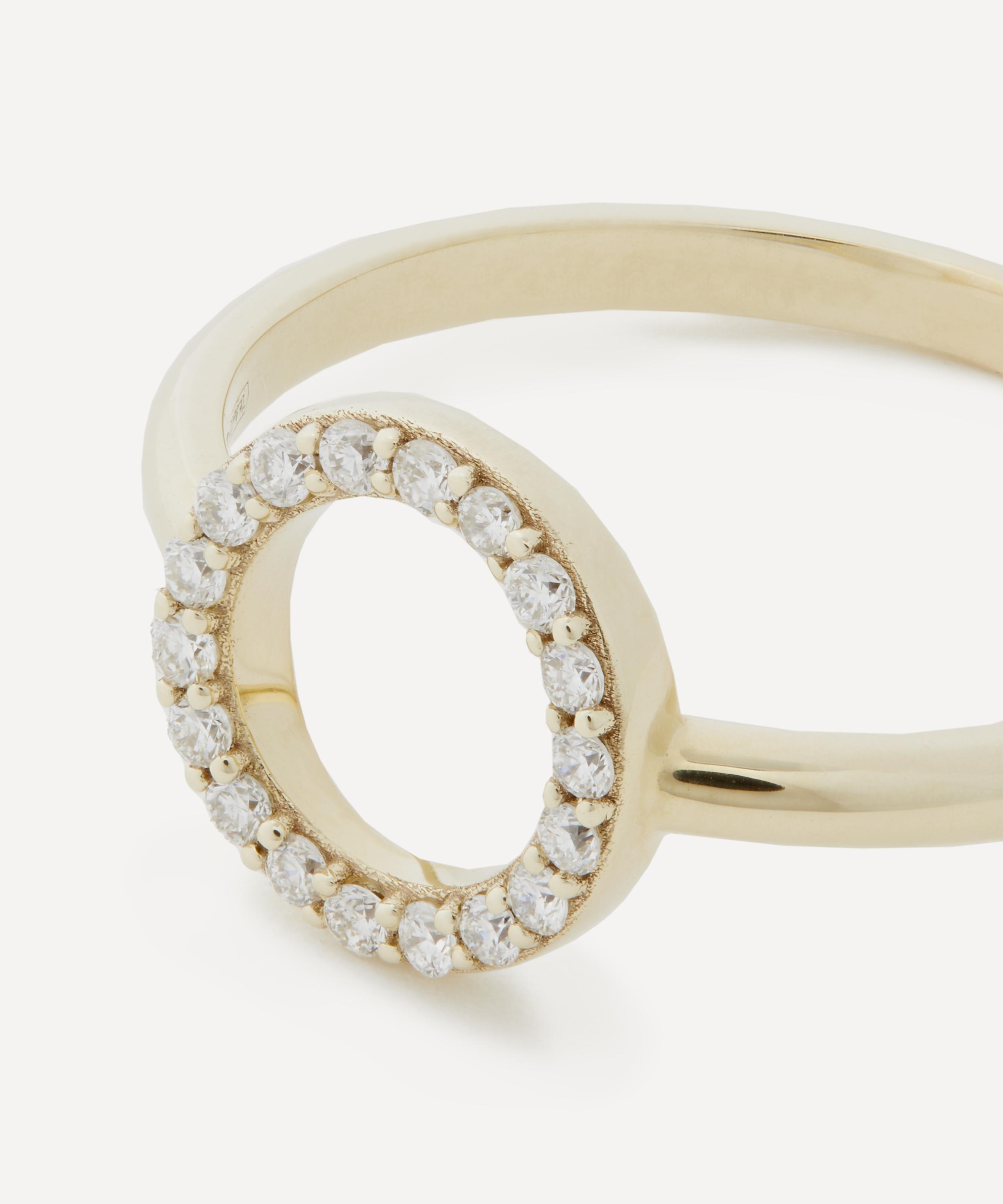 Liberty - 9ct Gold Rainbow Ring Circle Diamond Ring image number 3