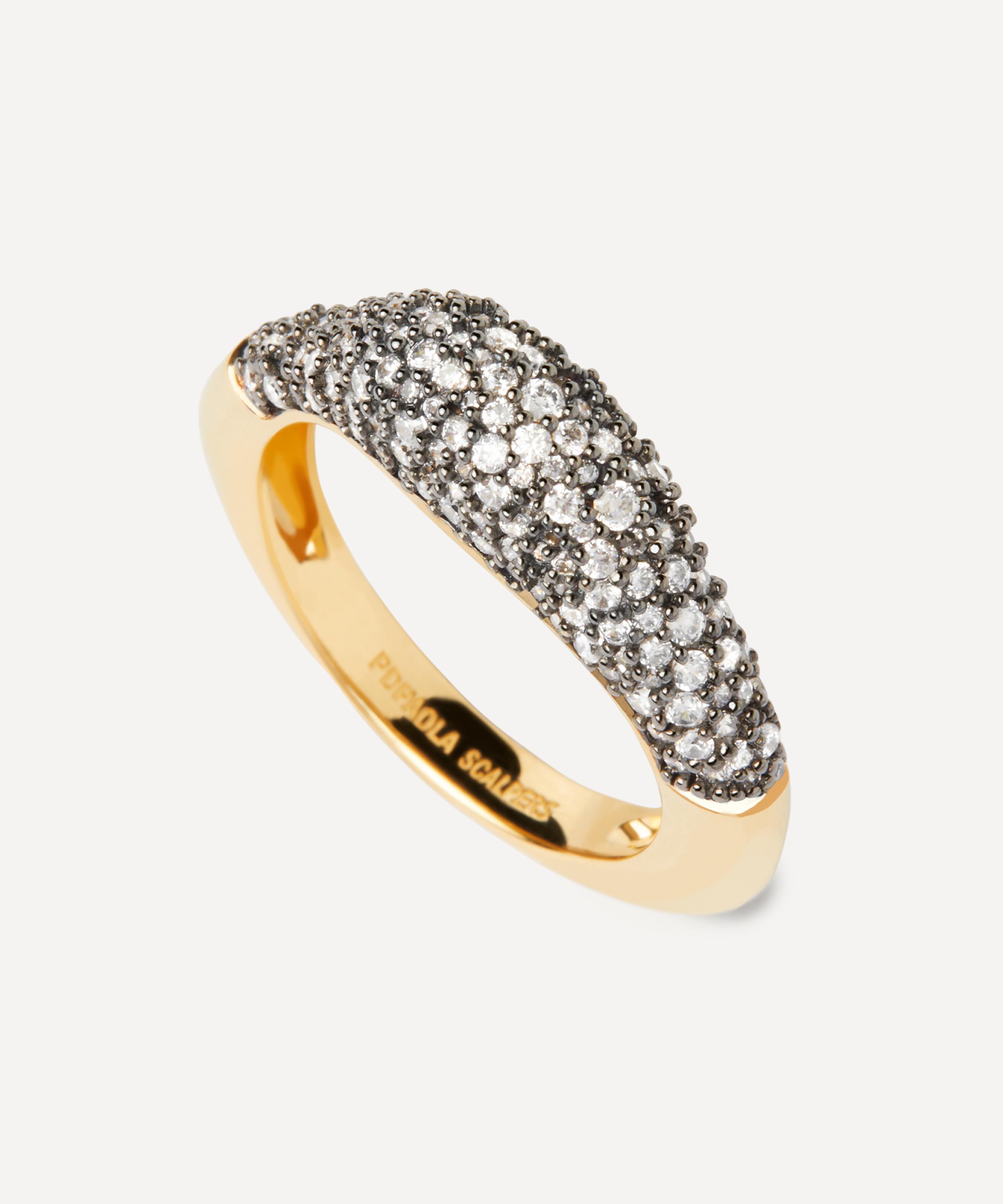 PDPAOLA - 18ct Gold-Plated Pavé Duna Ring image number 2