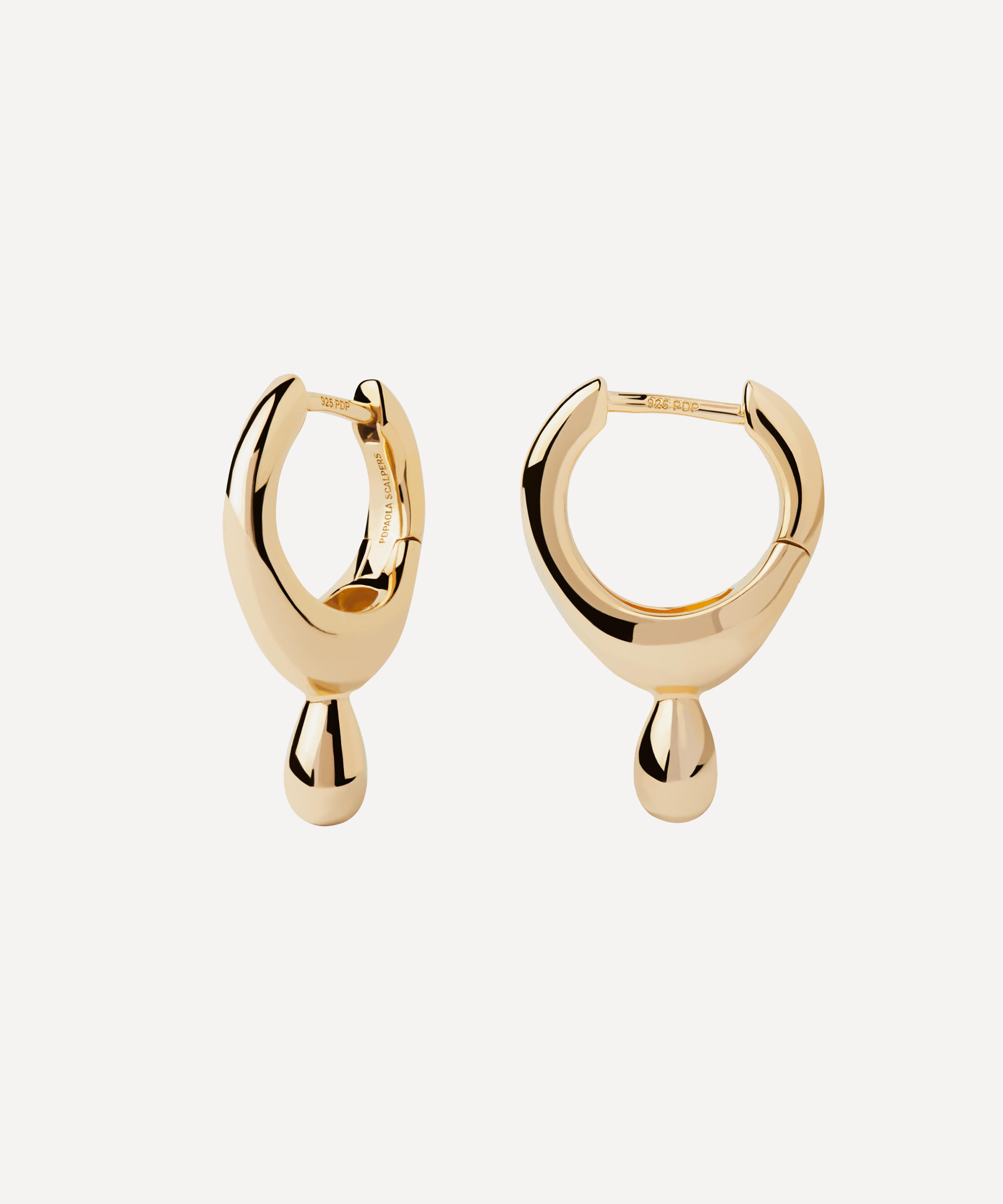 PDPAOLA - 18ct Gold-Plated Lava Hoop Earrings image number 0