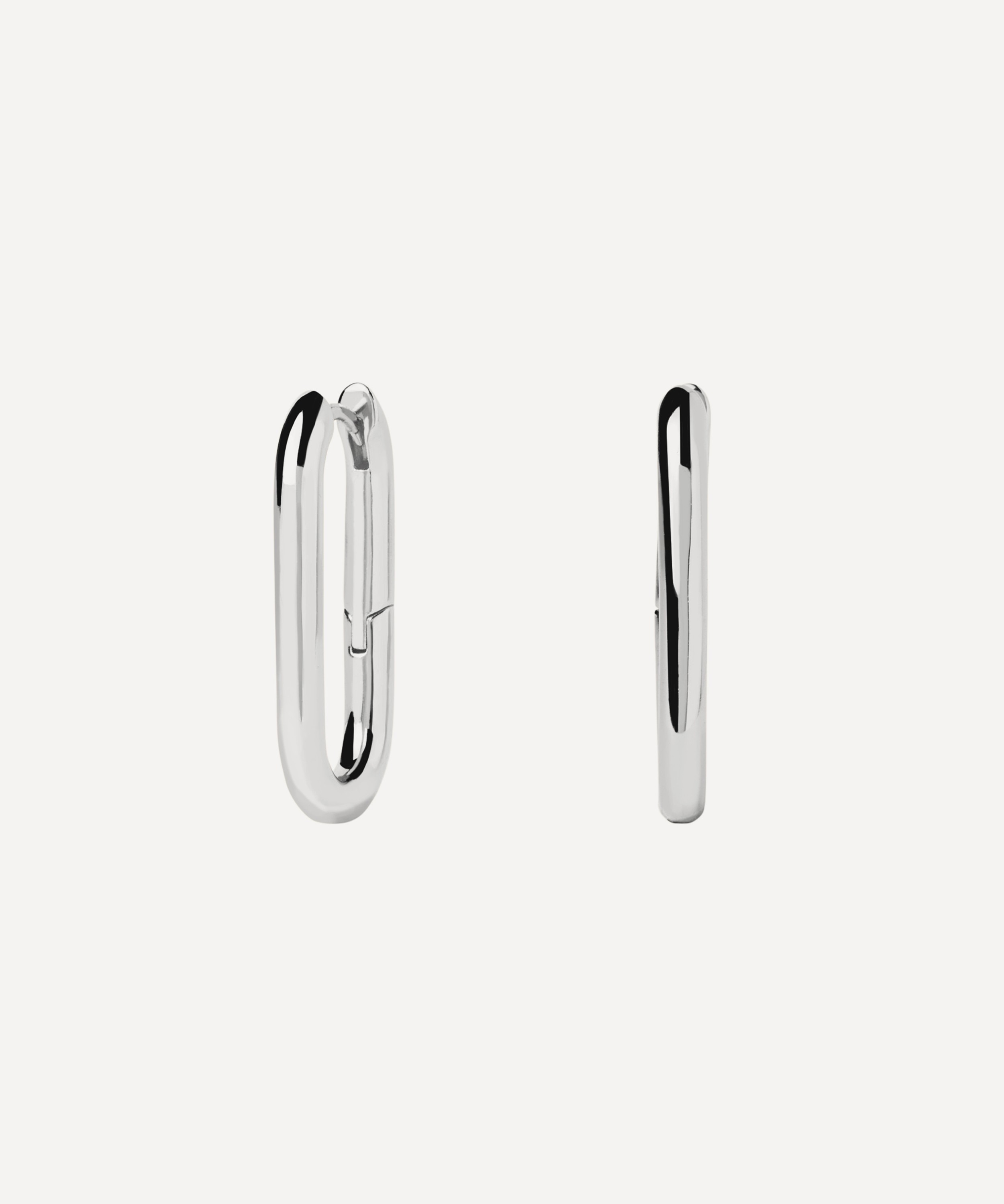 PDPAOLA - Rhodium-Plated Beat Hoop Earrings image number 0