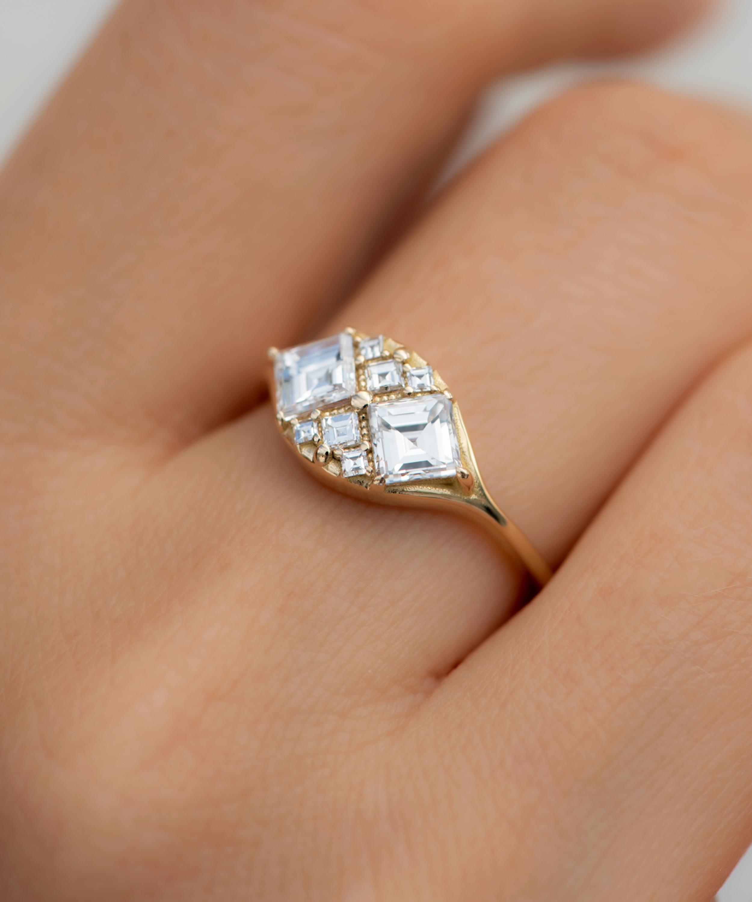 Artemer - 18ct Gold Step Cut Engagement Ring image number 3