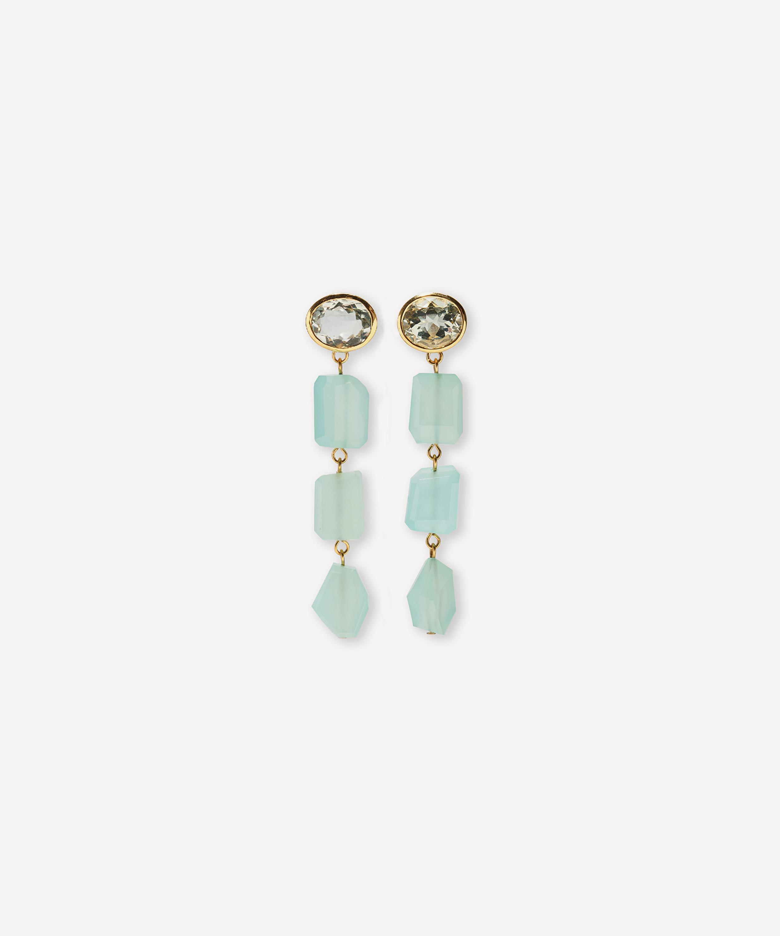 Lizzie Fortunato - Gold-Plated Sea Glass Drop Earrings image number 0