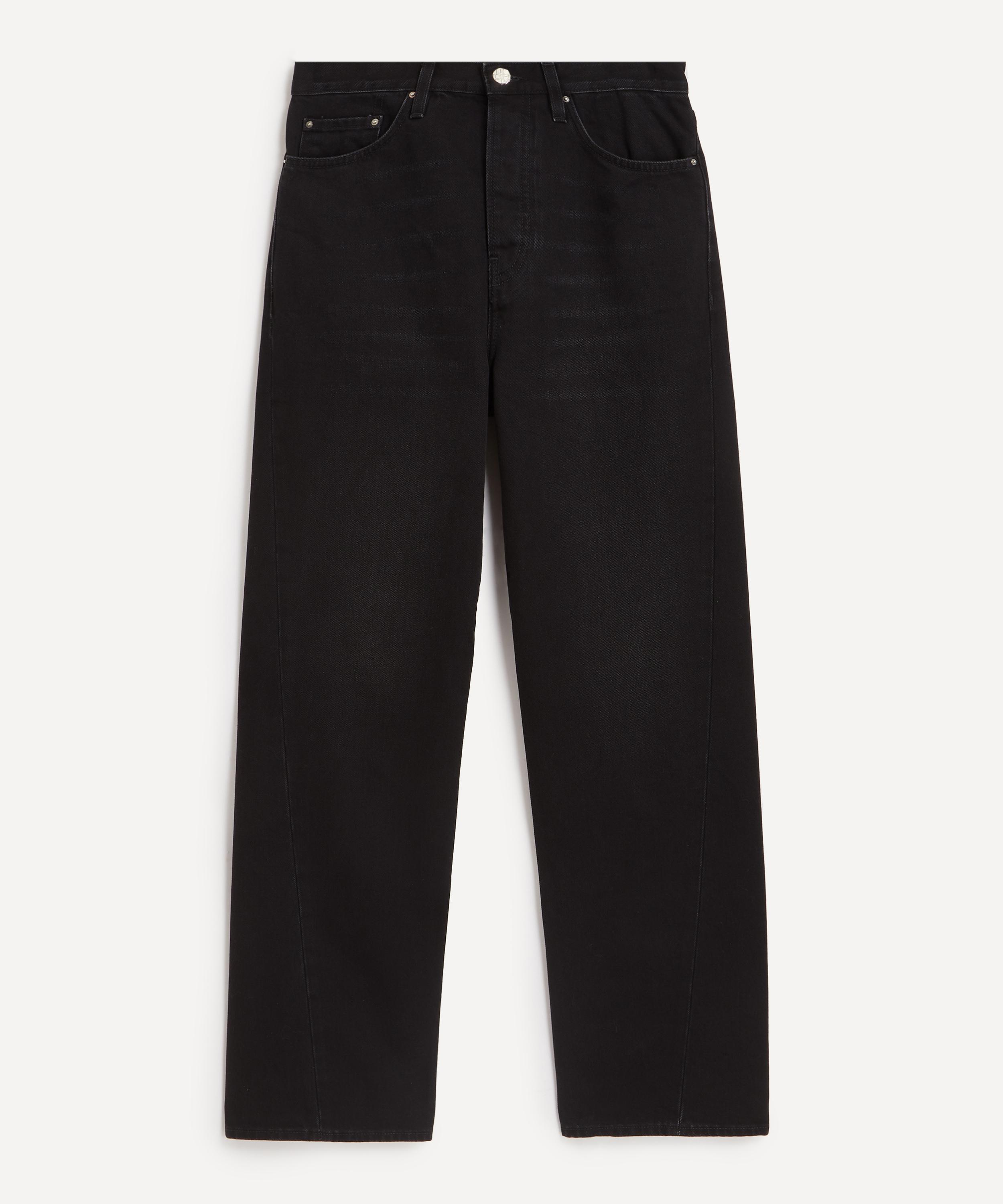 Toteme - Twisted Seam Full Length Denim Jeans in Faded Black image number 0