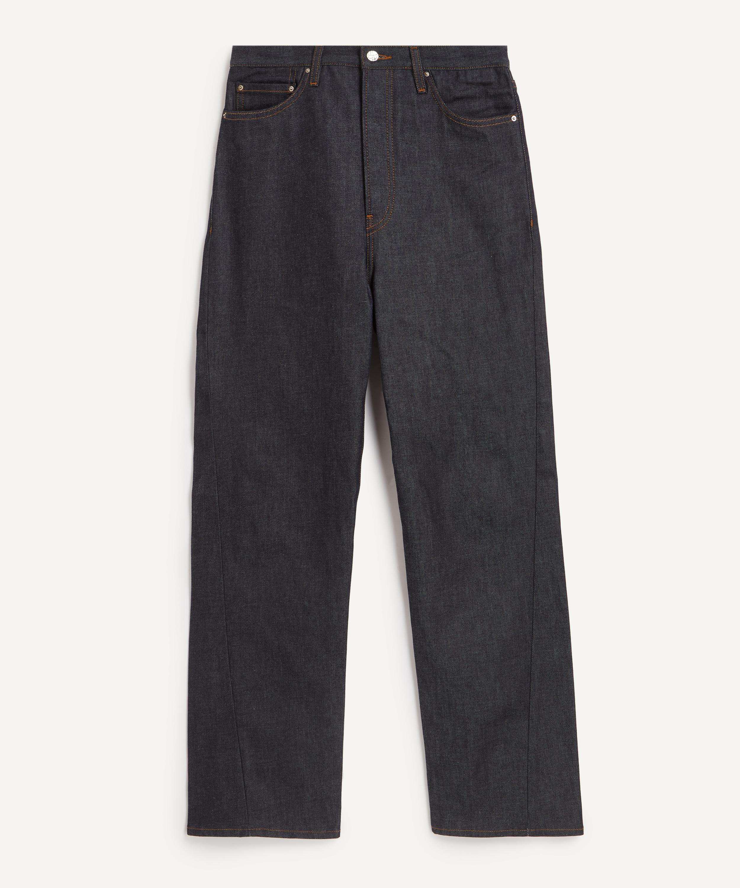 Toteme - Twisted Seam Full Length Denim Jeans in Raw image number 0