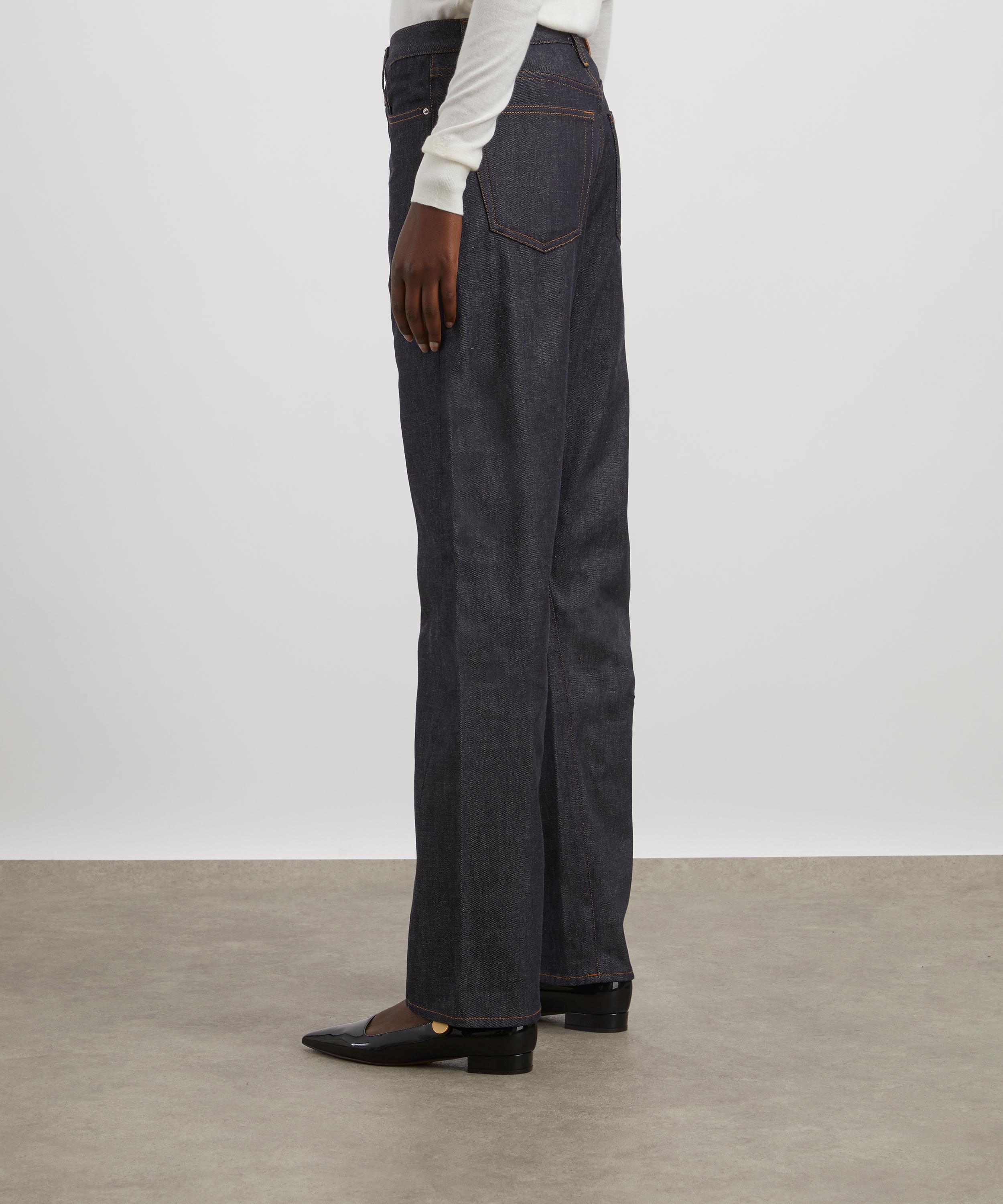 Toteme - Twisted Seam Full Length Denim Jeans in Raw image number 3