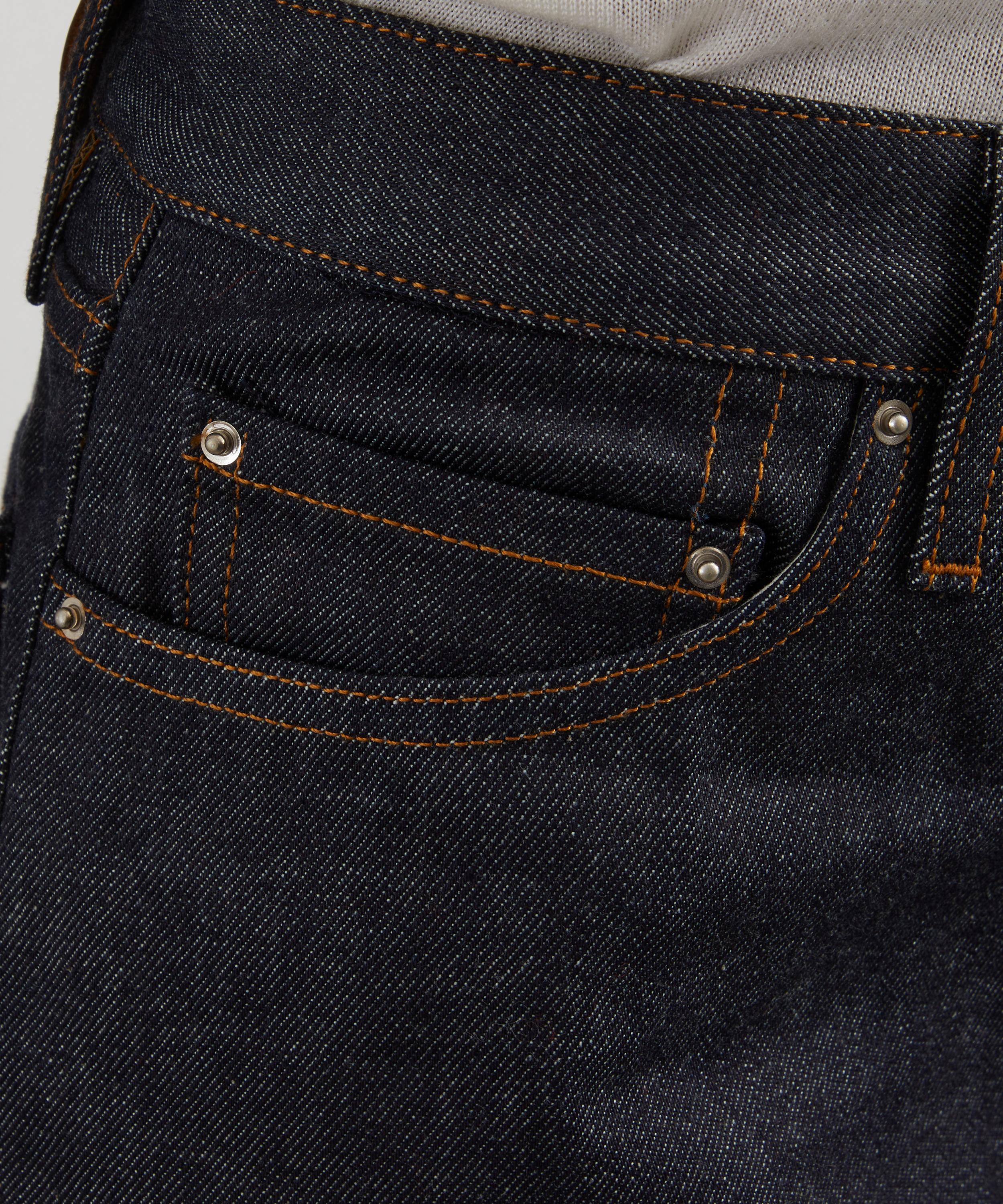 Toteme - Twisted Seam Full Length Denim Jeans in Raw image number 4