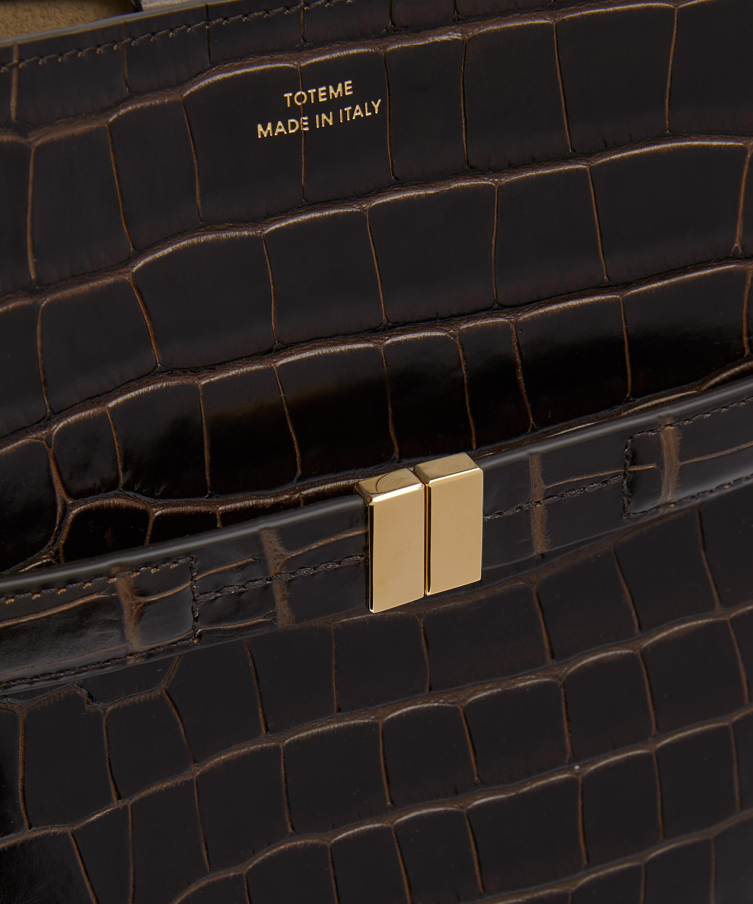 Toteme - Belted Croc-Embossed Leather Bucket Bag image number 4
